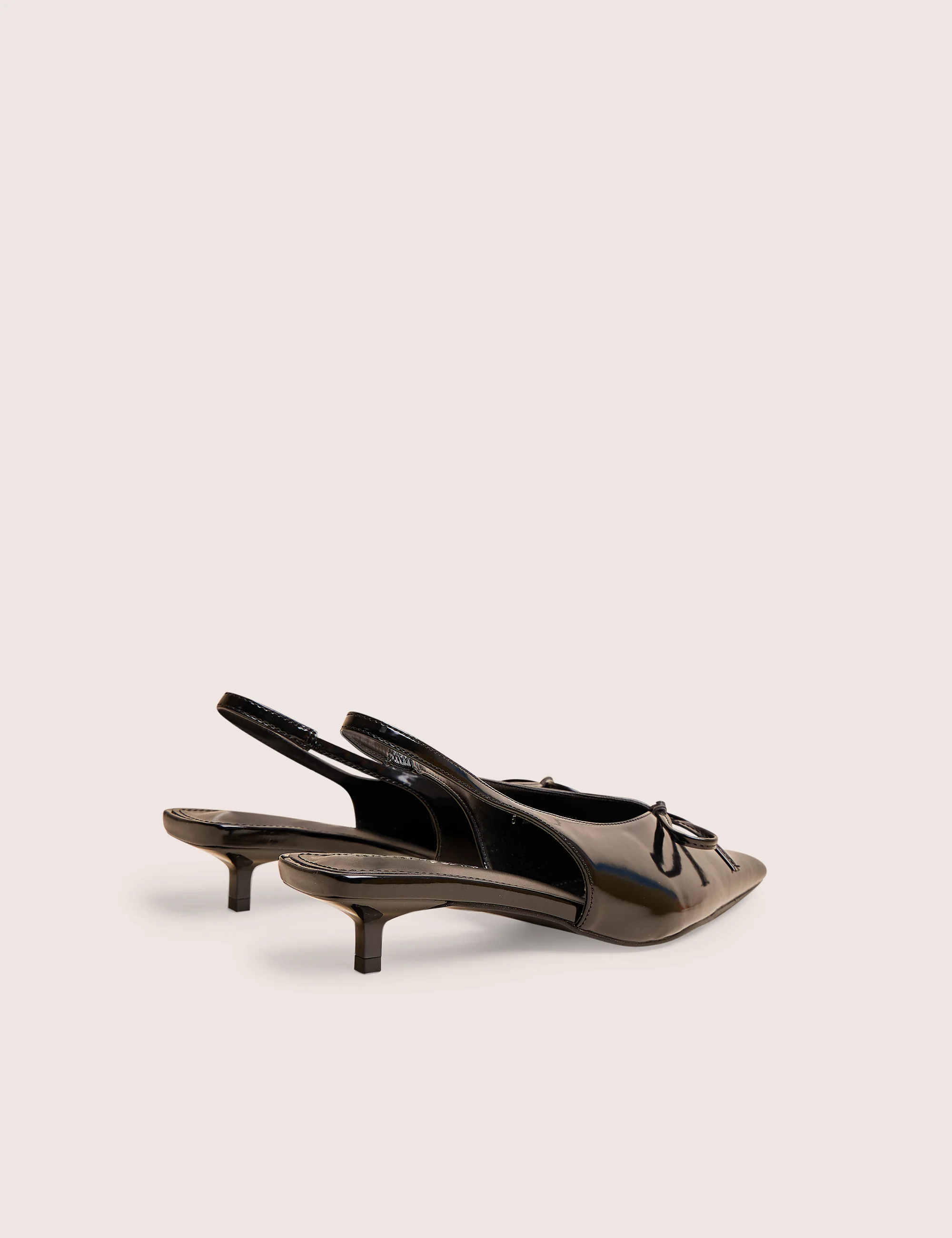 Meadow Black Pu Slingback Low Court Heels - Image 3