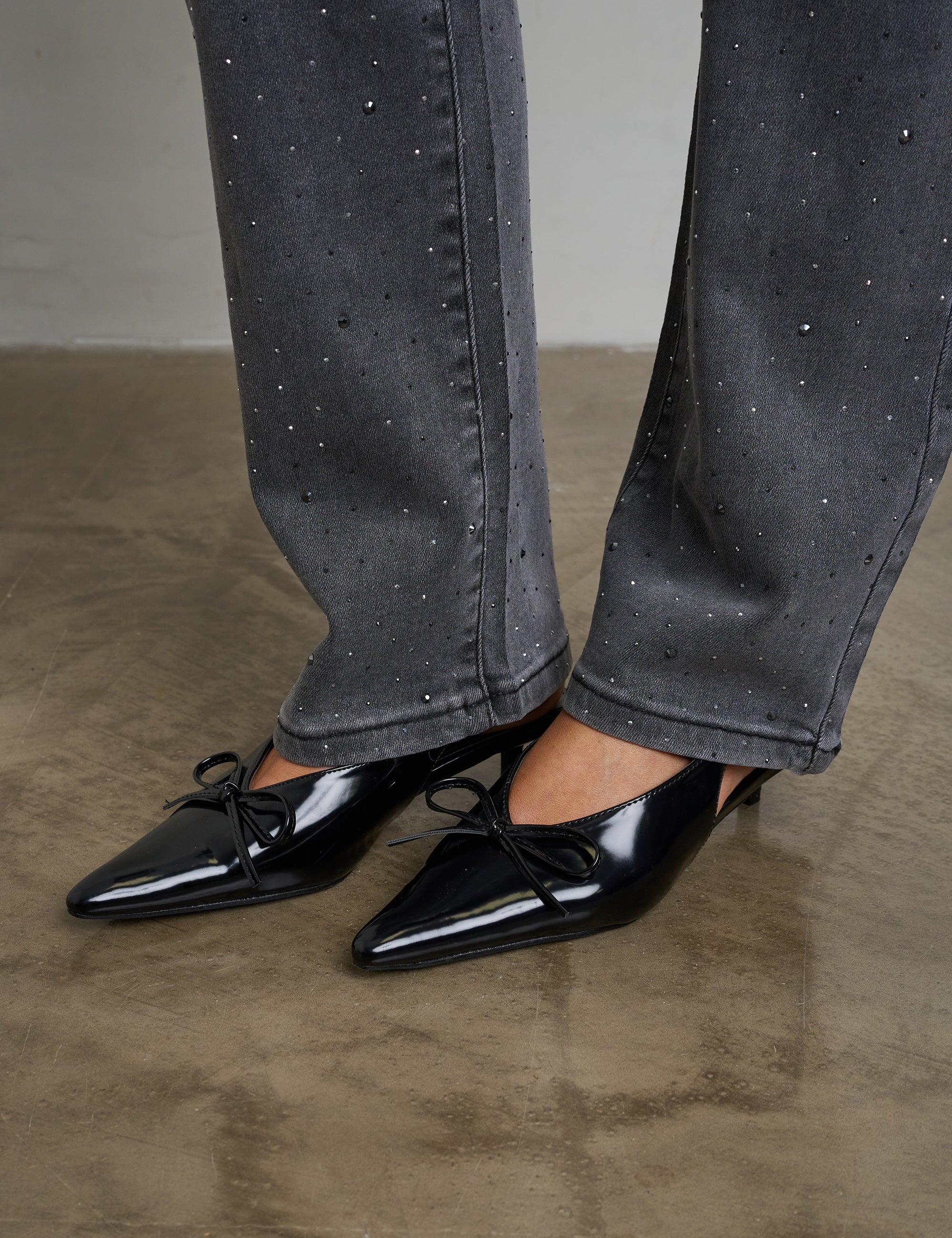 Meadow Black Pu Slingback Low Court Heels - Image 7