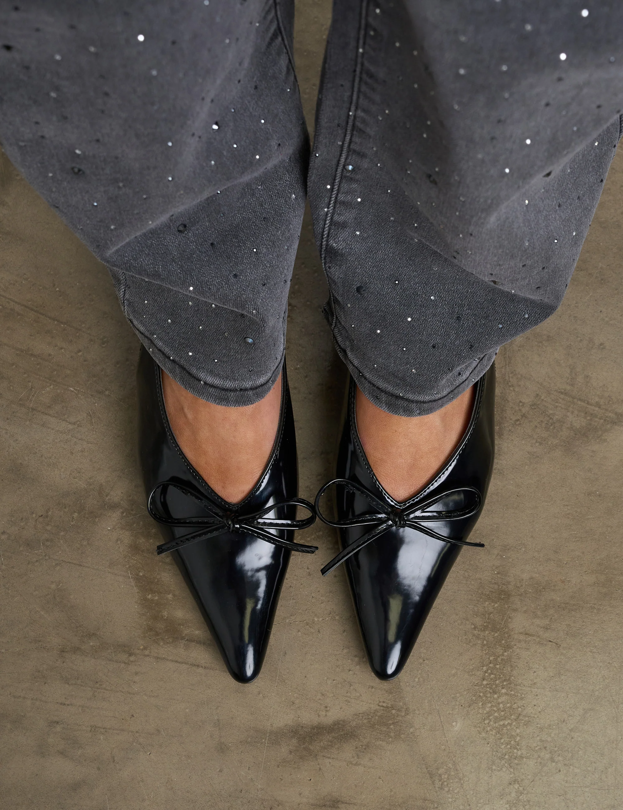 Meadow Black Pu Slingback Low Court Heels - Image 8
