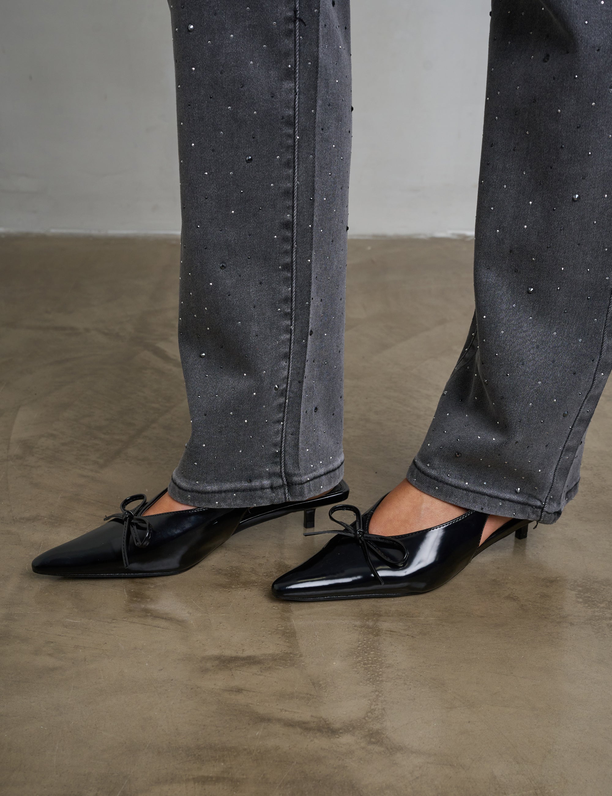 Meadow Black Pu Slingback Low Court Heels - Image 9