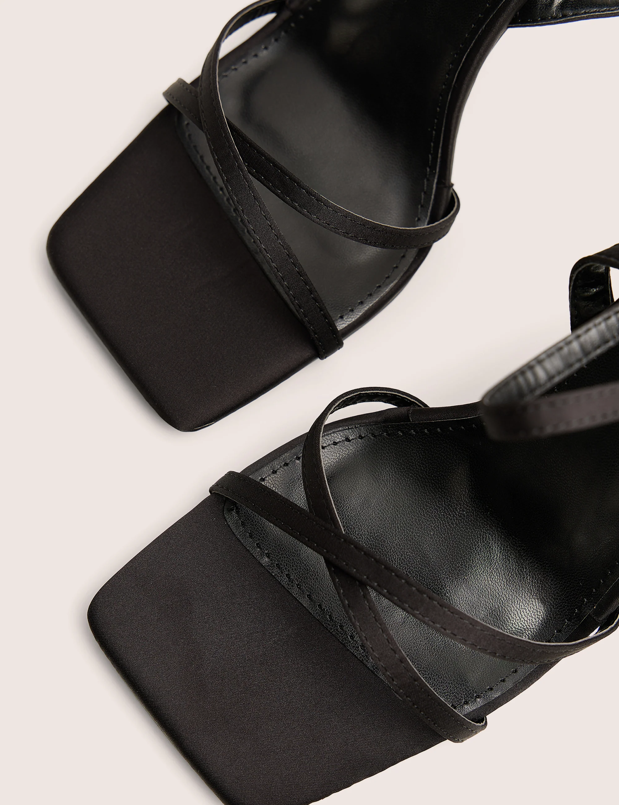 Moss Black Velvet Strappy Stiletto Heels - Image 5