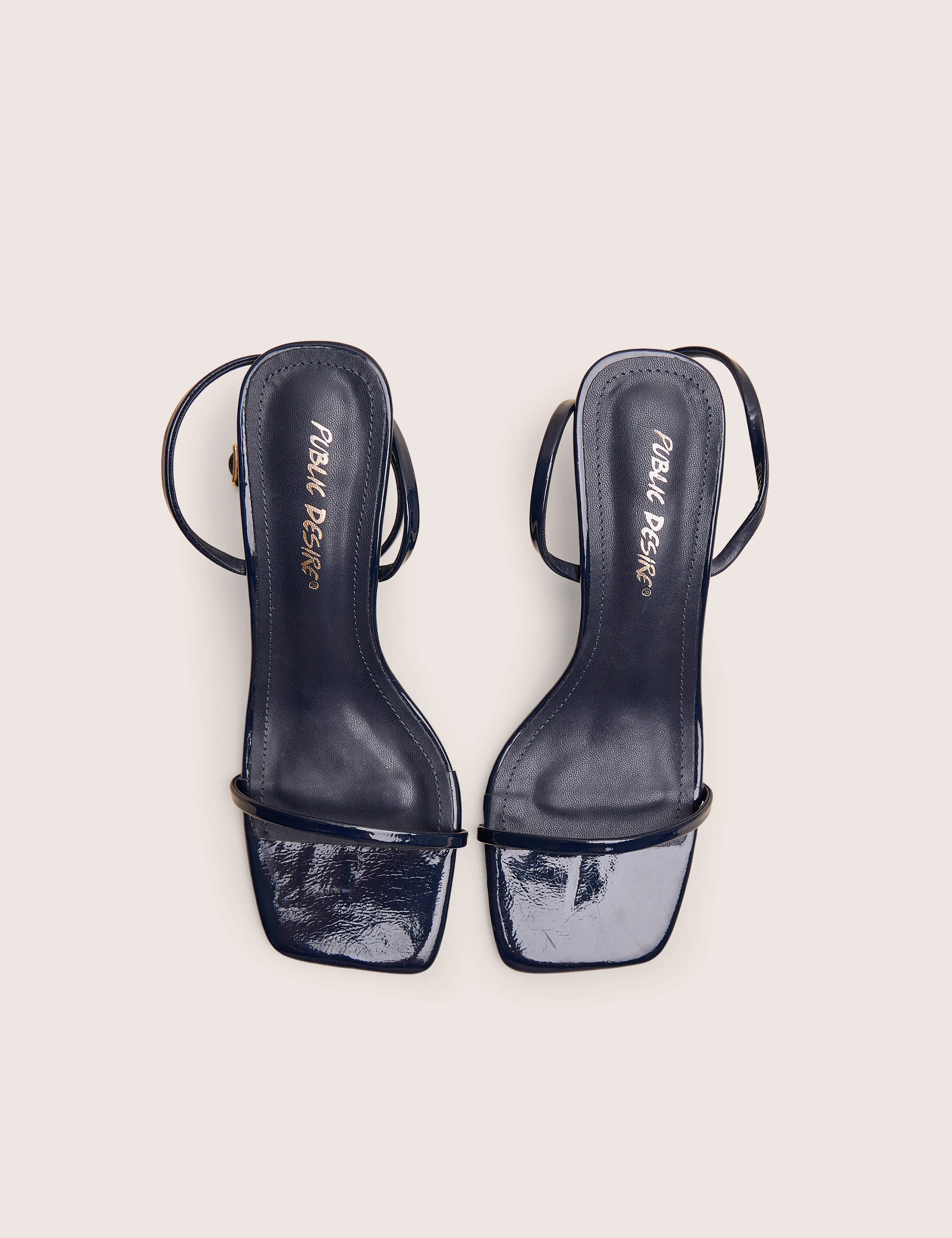 Natalya Navy Barely There Mid Heels - Image 2