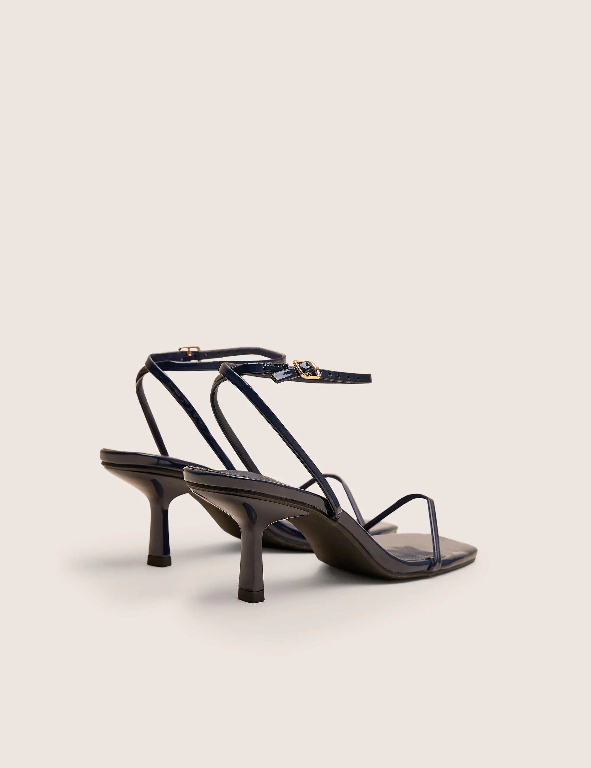 Natalya Navy Barely There Mid Heels - Image 3