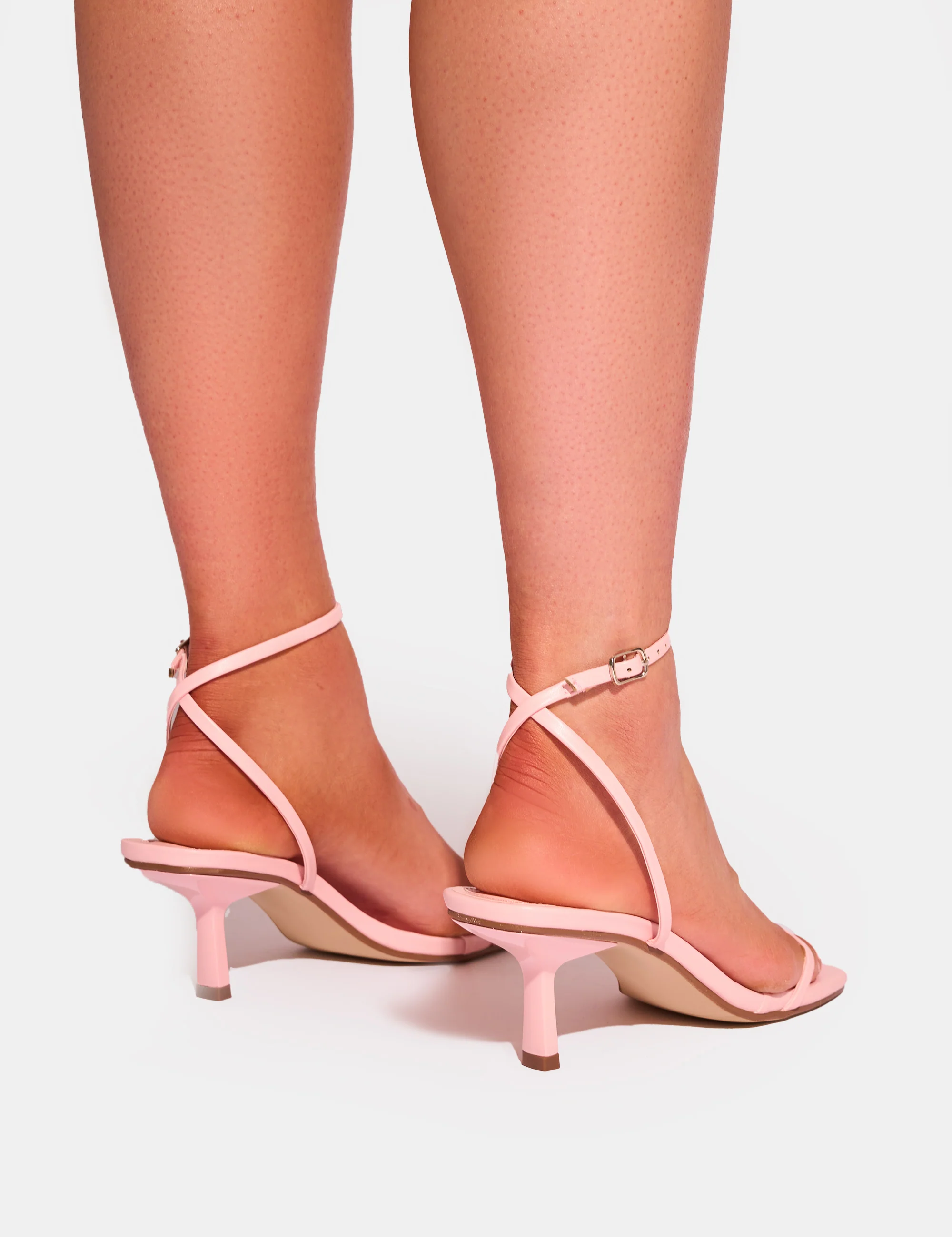Natalya Pink Barely There Mid Heels - Image 3