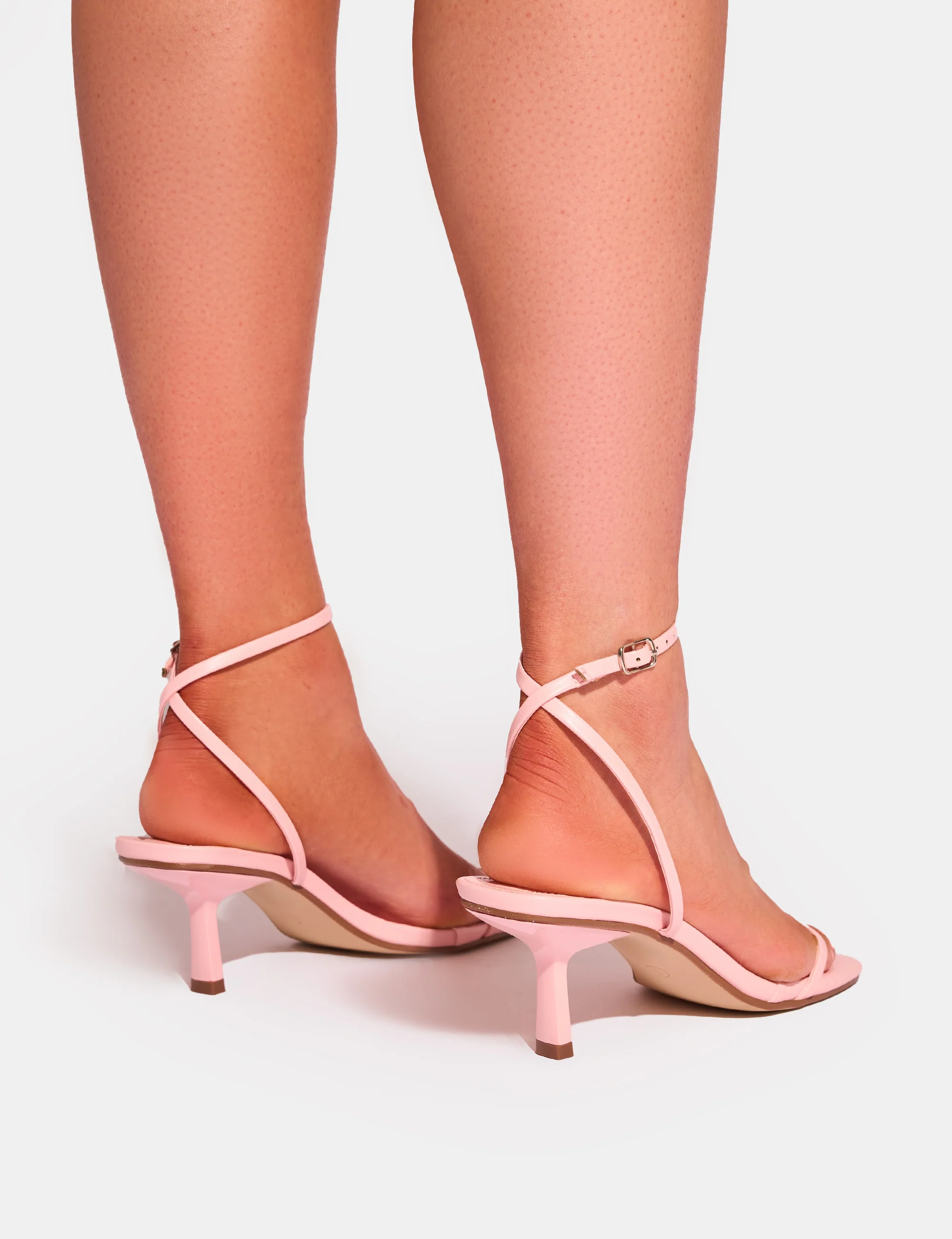 Natalya Pink Barely There Mid Heels - Image 4