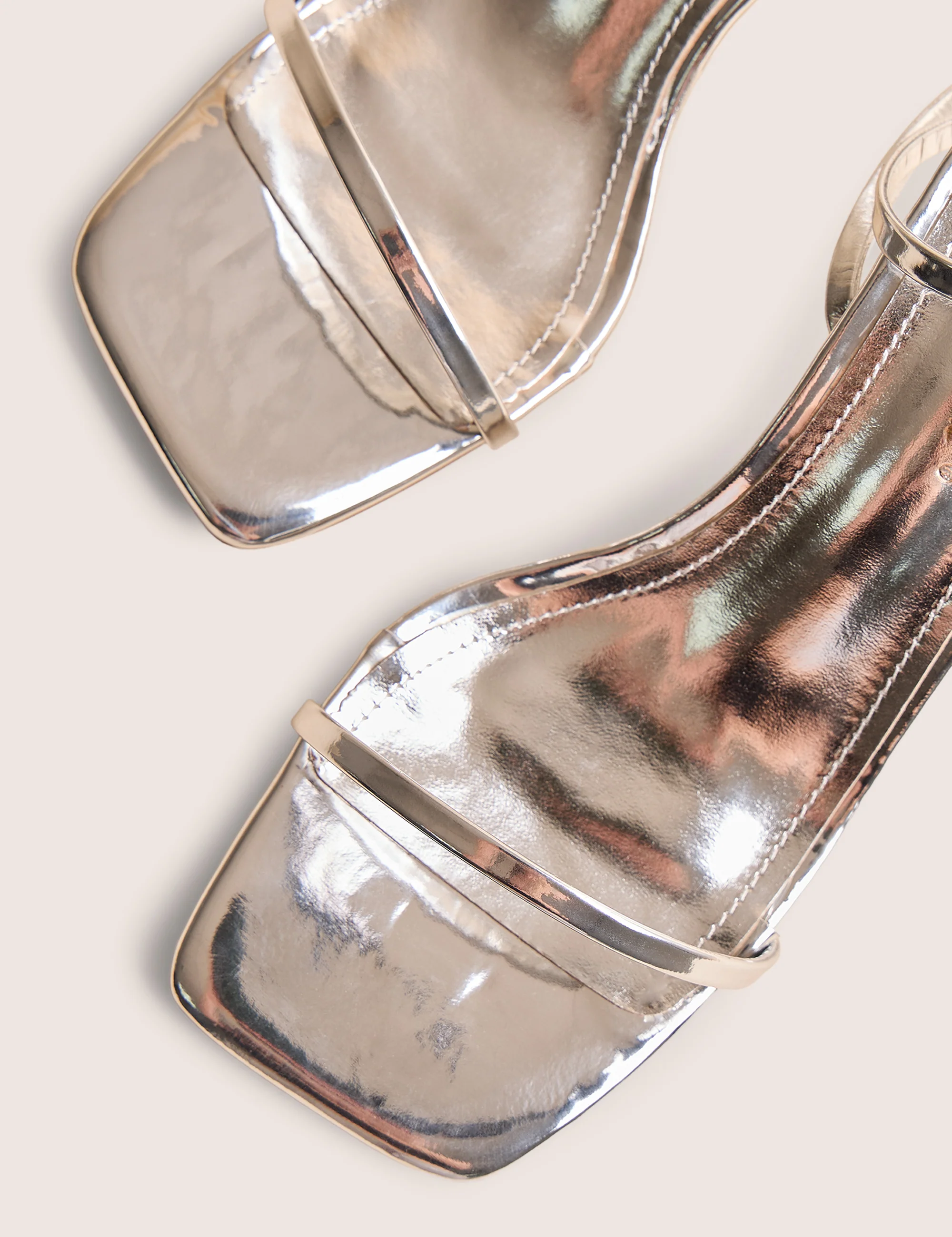 Natalya Silver Barely There Square Toe Stiletto Mid Heels - Image 4