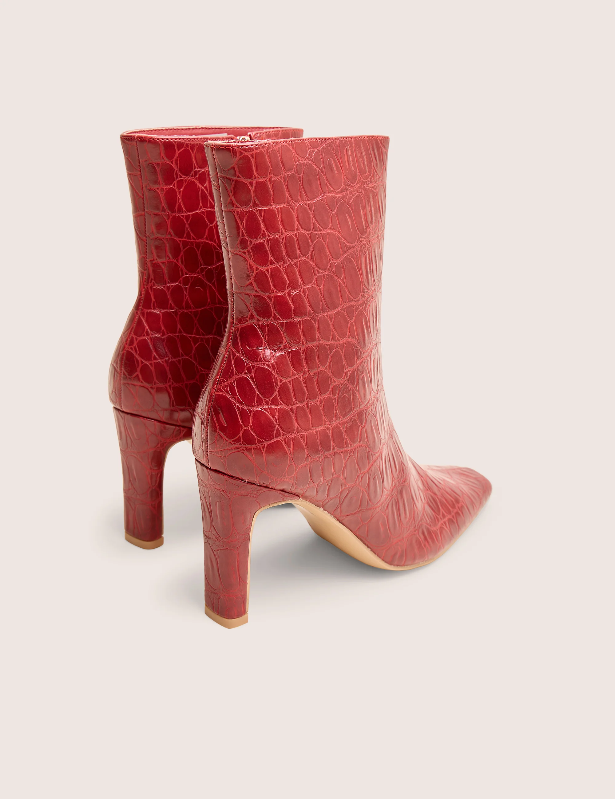 Polaris Red Croc Snipped Toe Ankle Boots - Image 3