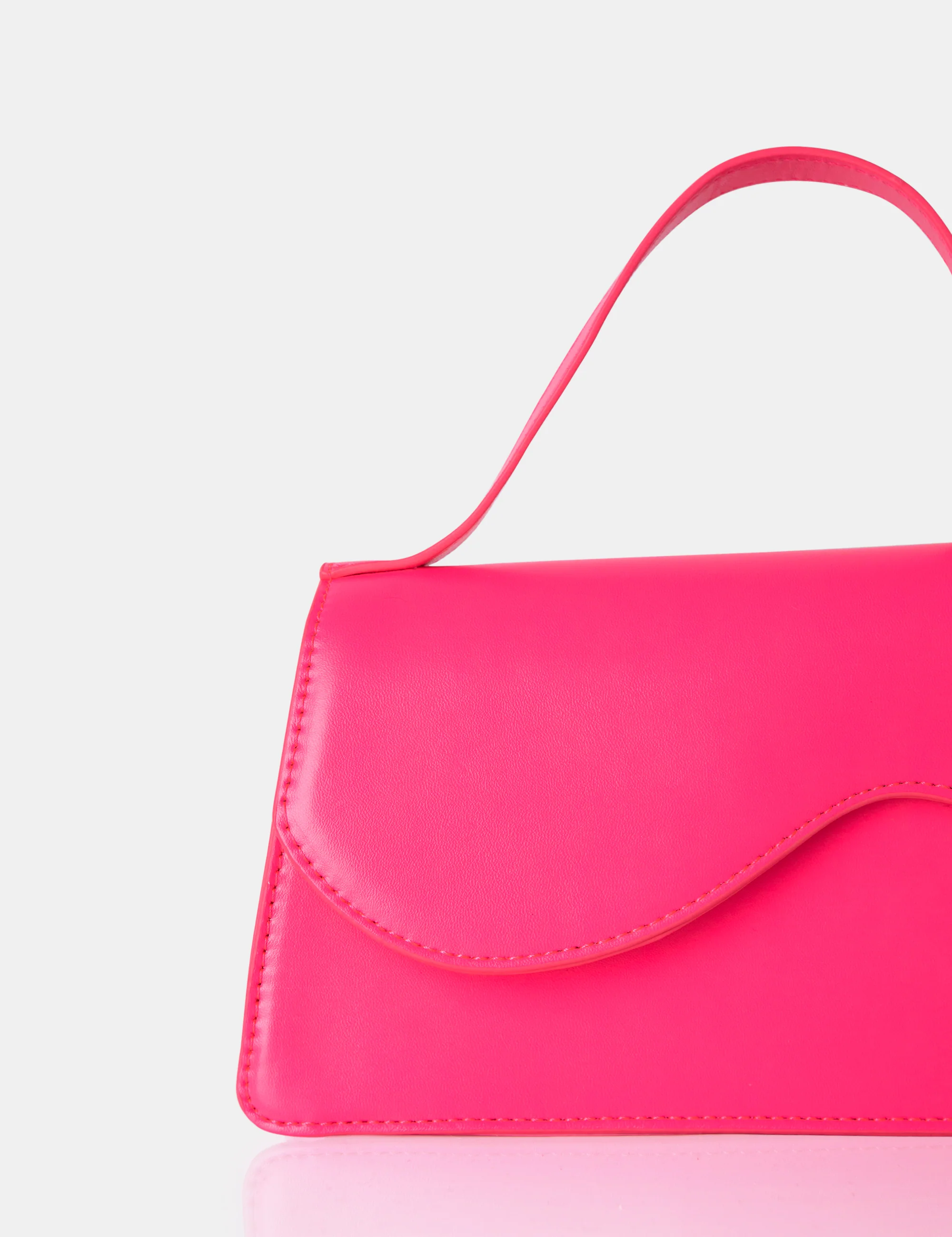 The Polly Bright Pink Croc Top Handle Mini Bag - Image 2