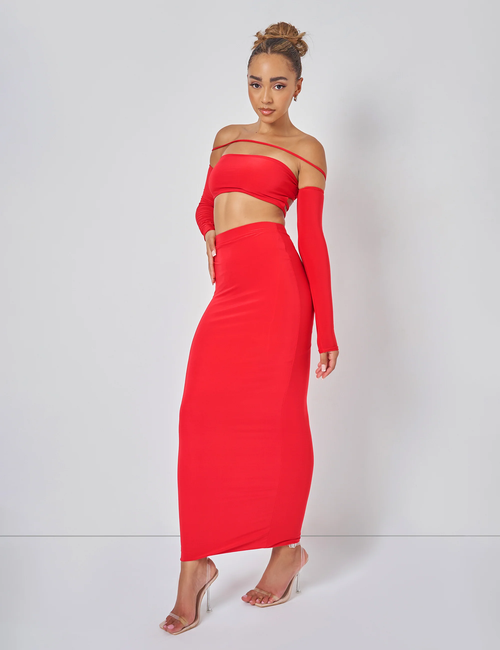 Public Desire Bardot Strappy Top Co-ord in Red - Image 3