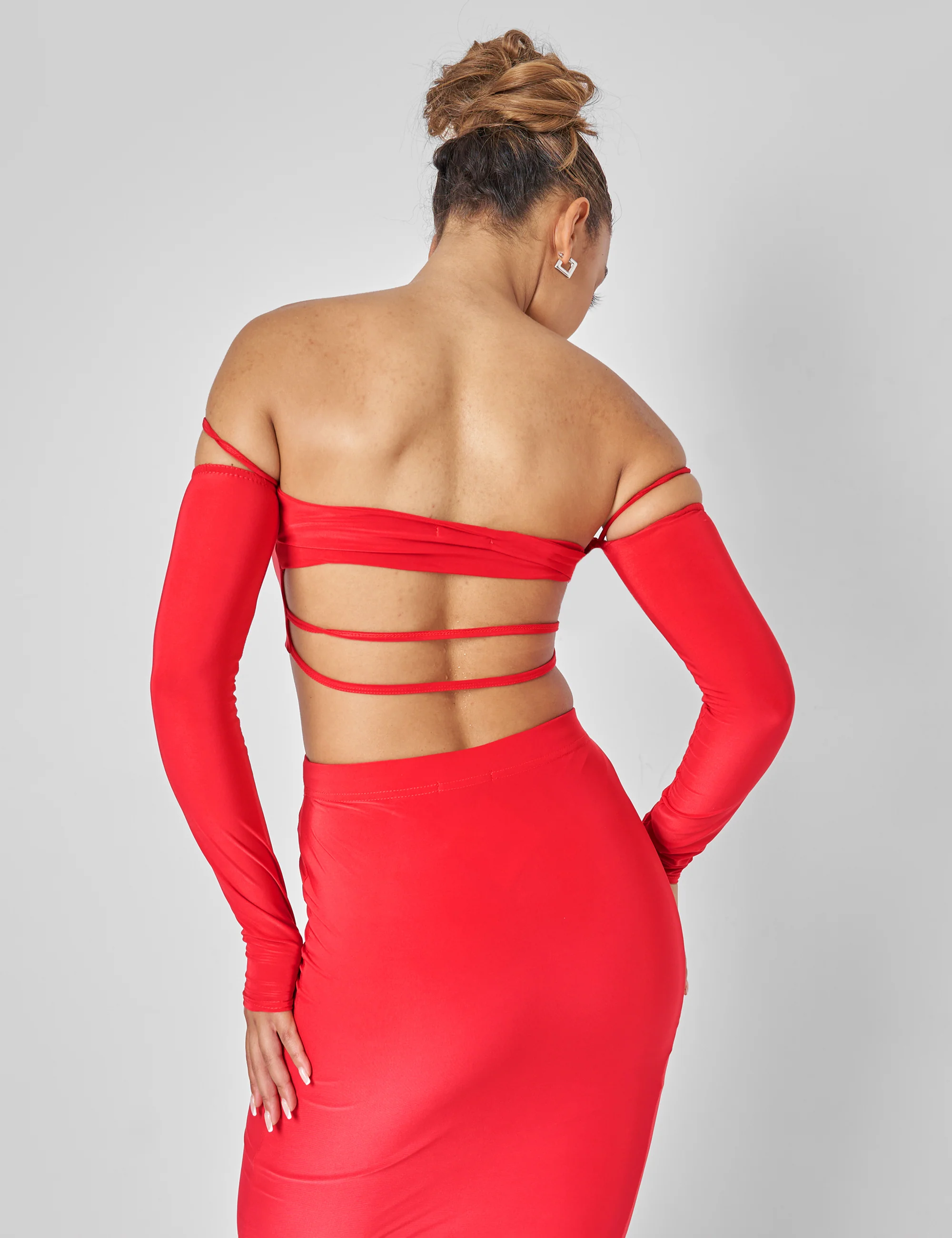 Public Desire Bardot Strappy Top Co-ord in Red - Image 5