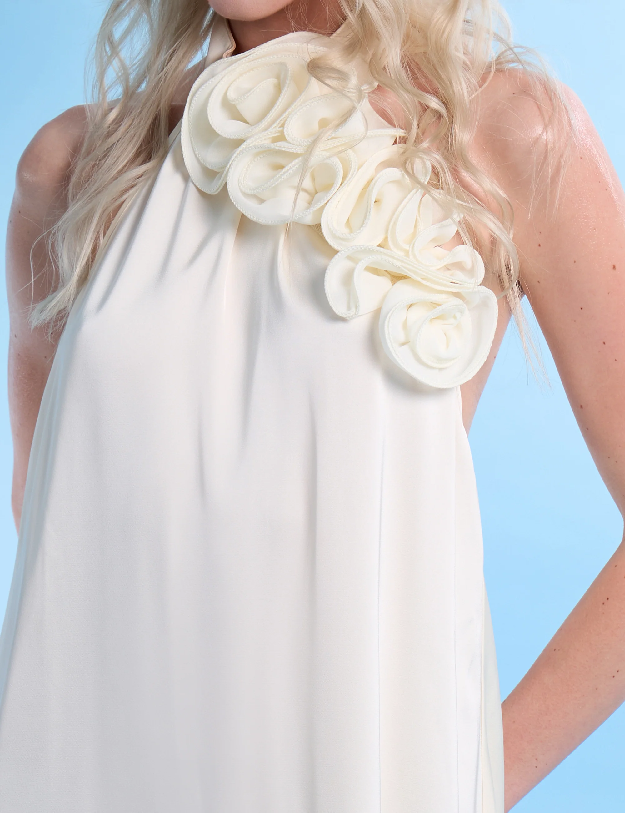 Bow Tailored Tulip Mini Dress White - Image 2