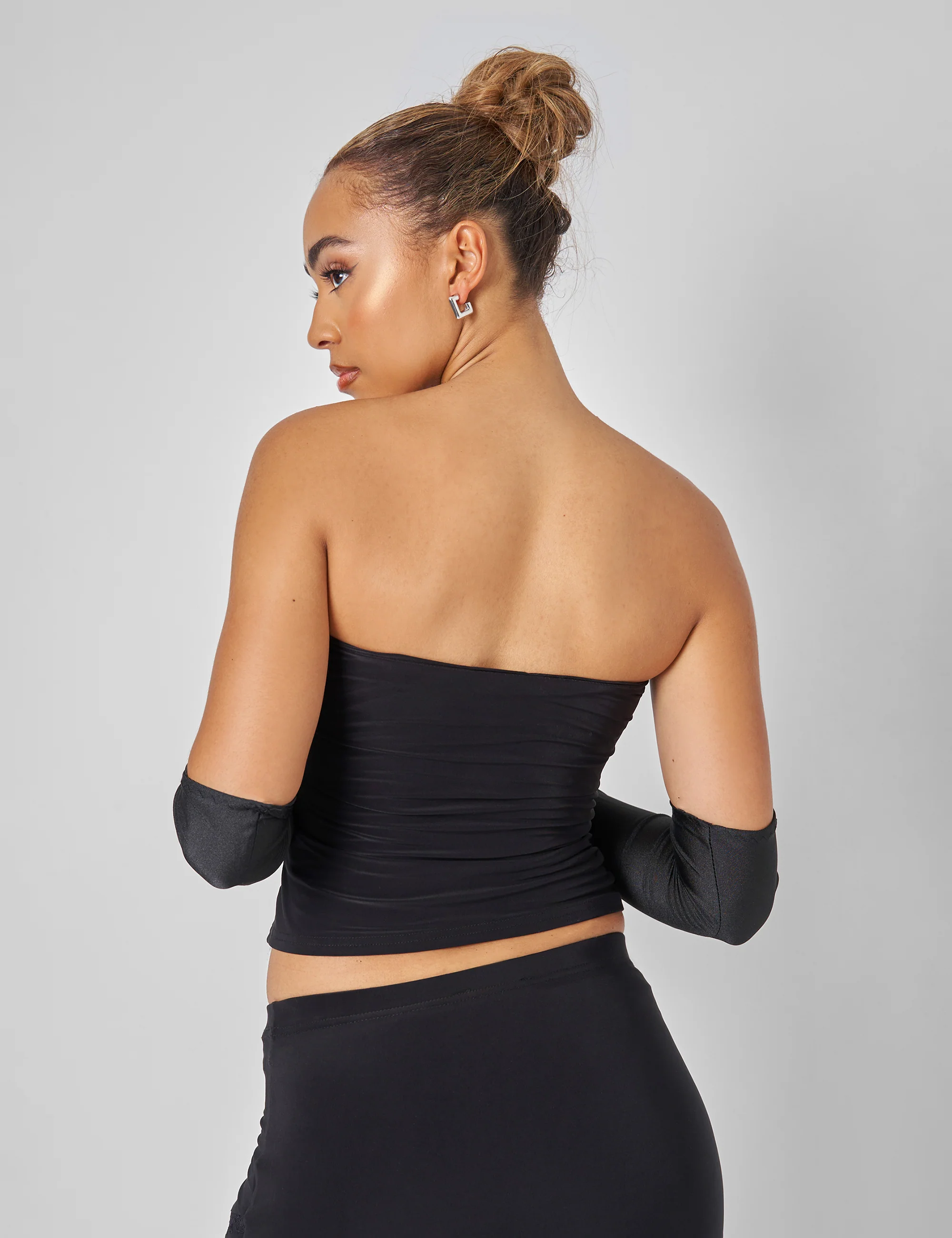 Public Desire Lace Hook and Eye Bandeau Top Co-ord in Black - Image 5