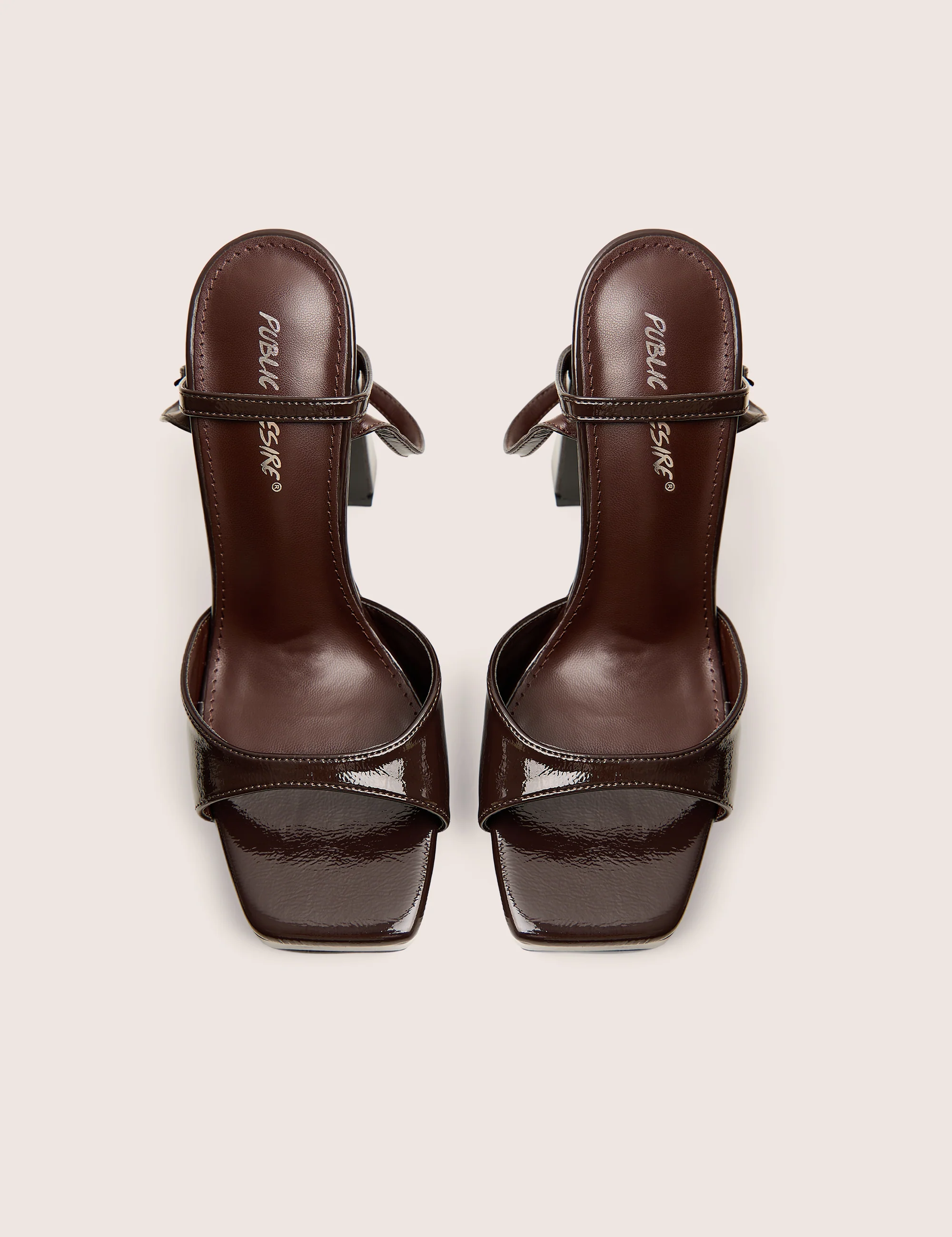 Resist Chocolate Patent Platform High Heels - Image 2