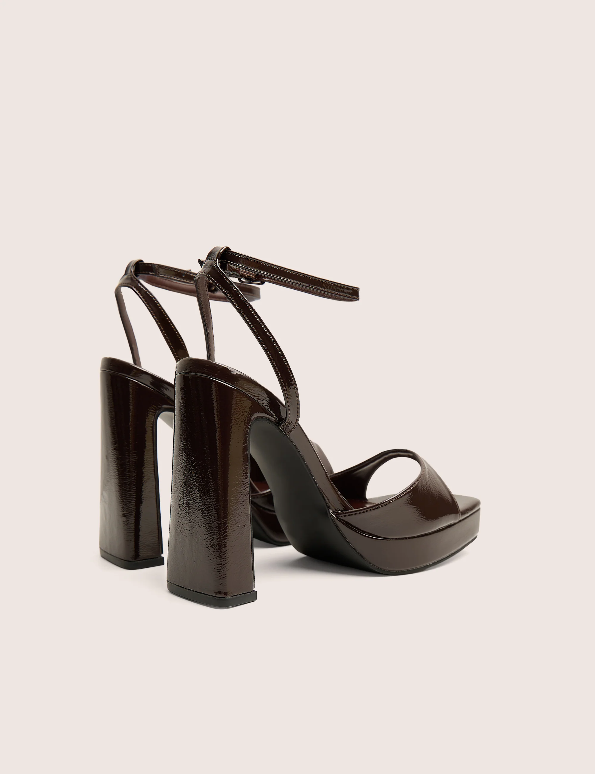 Resist Chocolate Patent Platform High Heels - Image 3