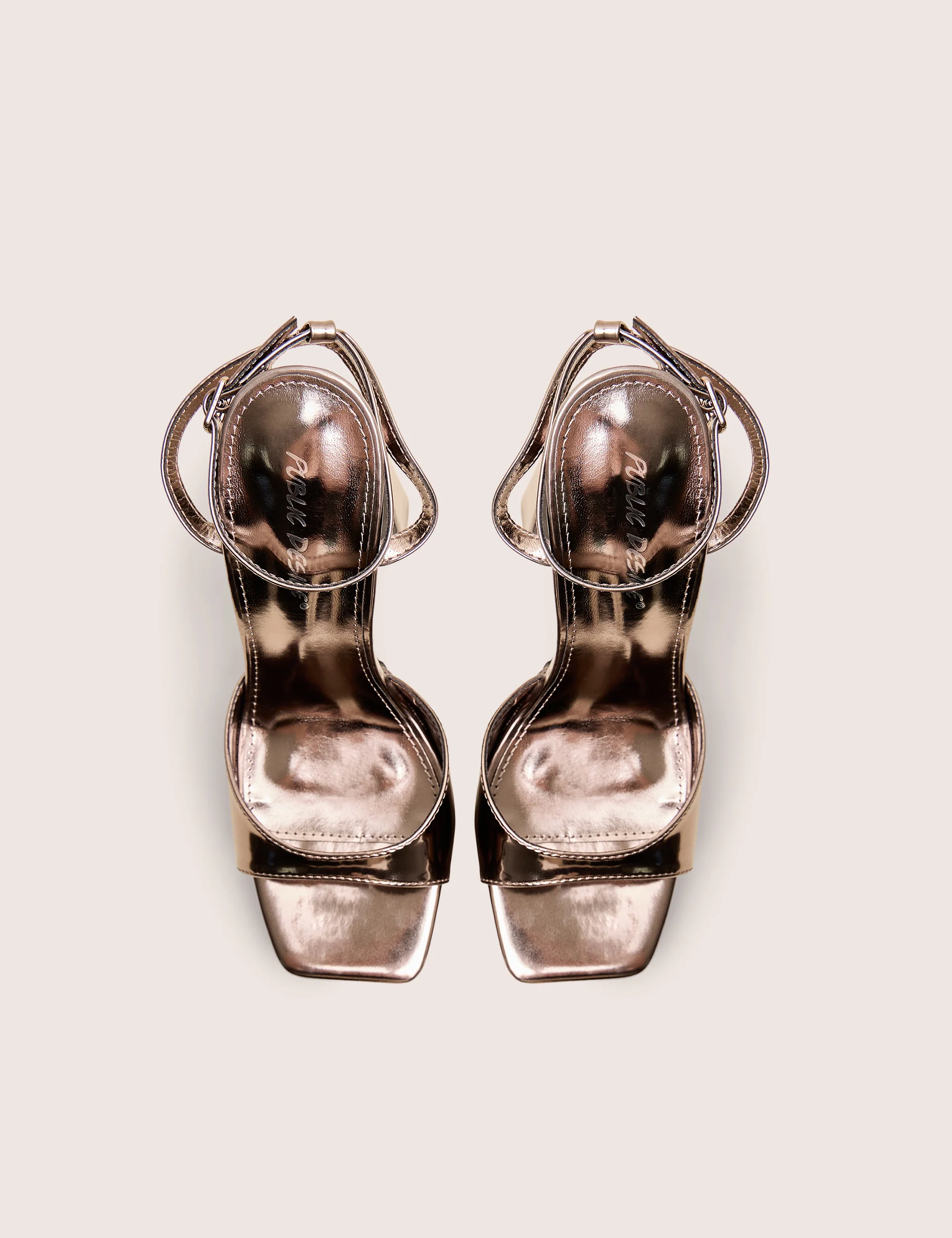 Resist Pewter Metallic Peep Toe Barley There Platform Heels - Image 2