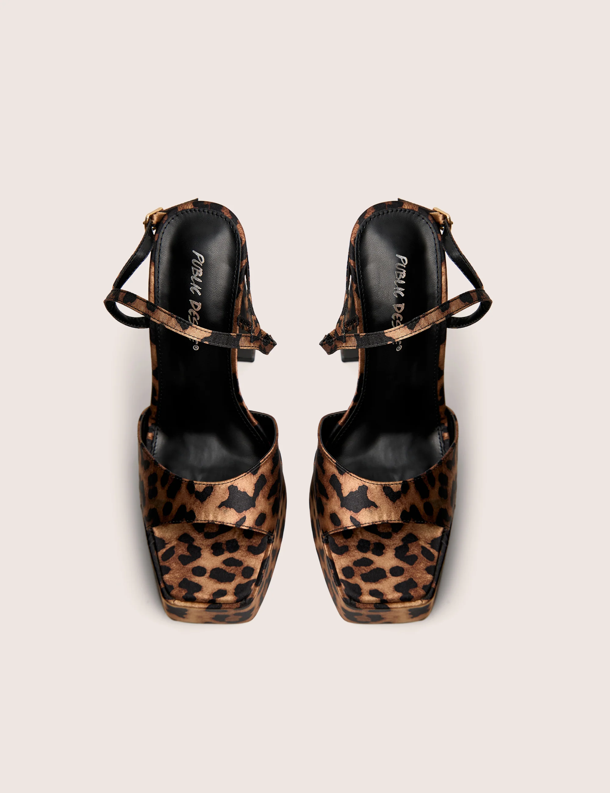 Retro Leopard Platform Strappy Heels - Image 2