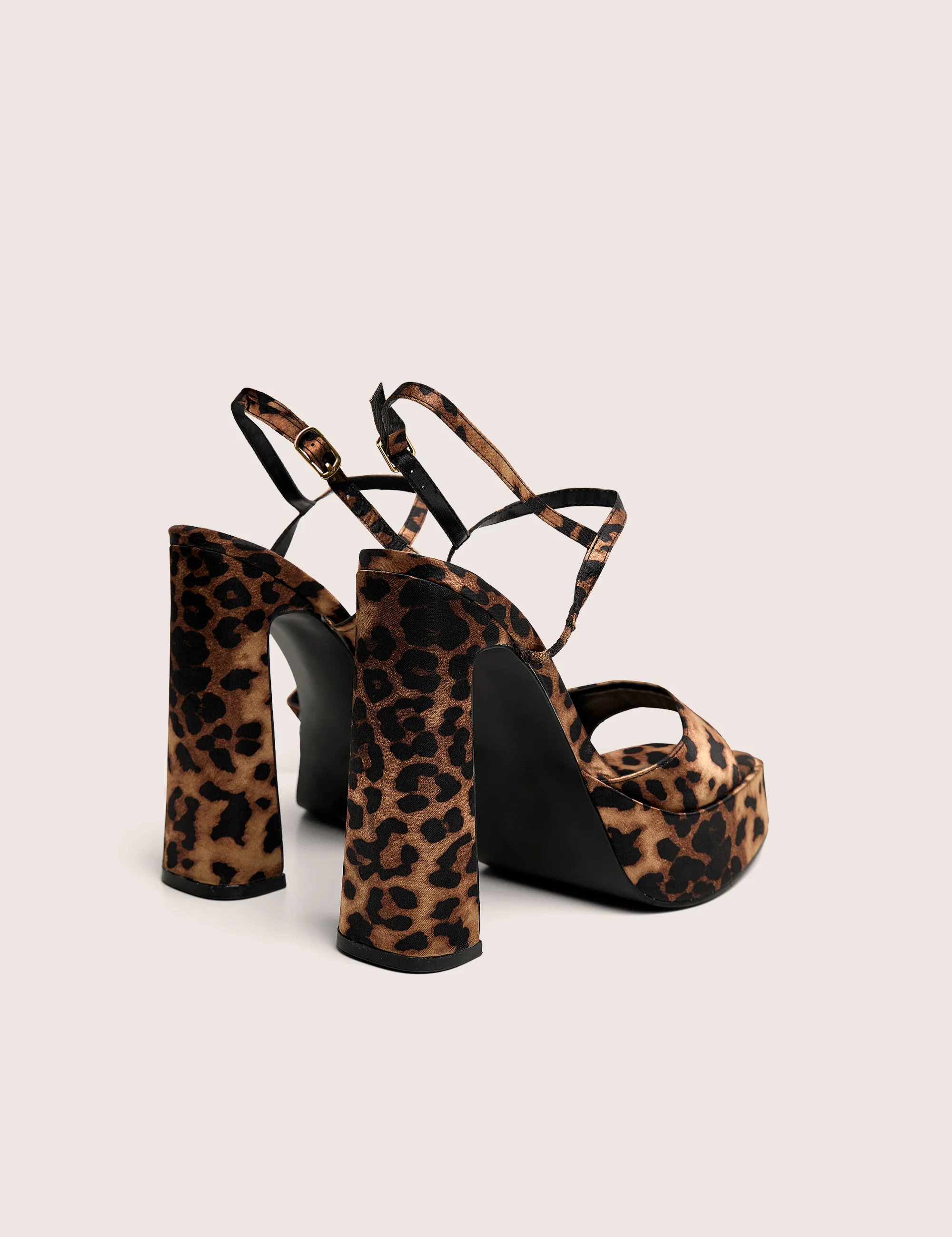 Retro Leopard Platform Strappy Heels - Image 3