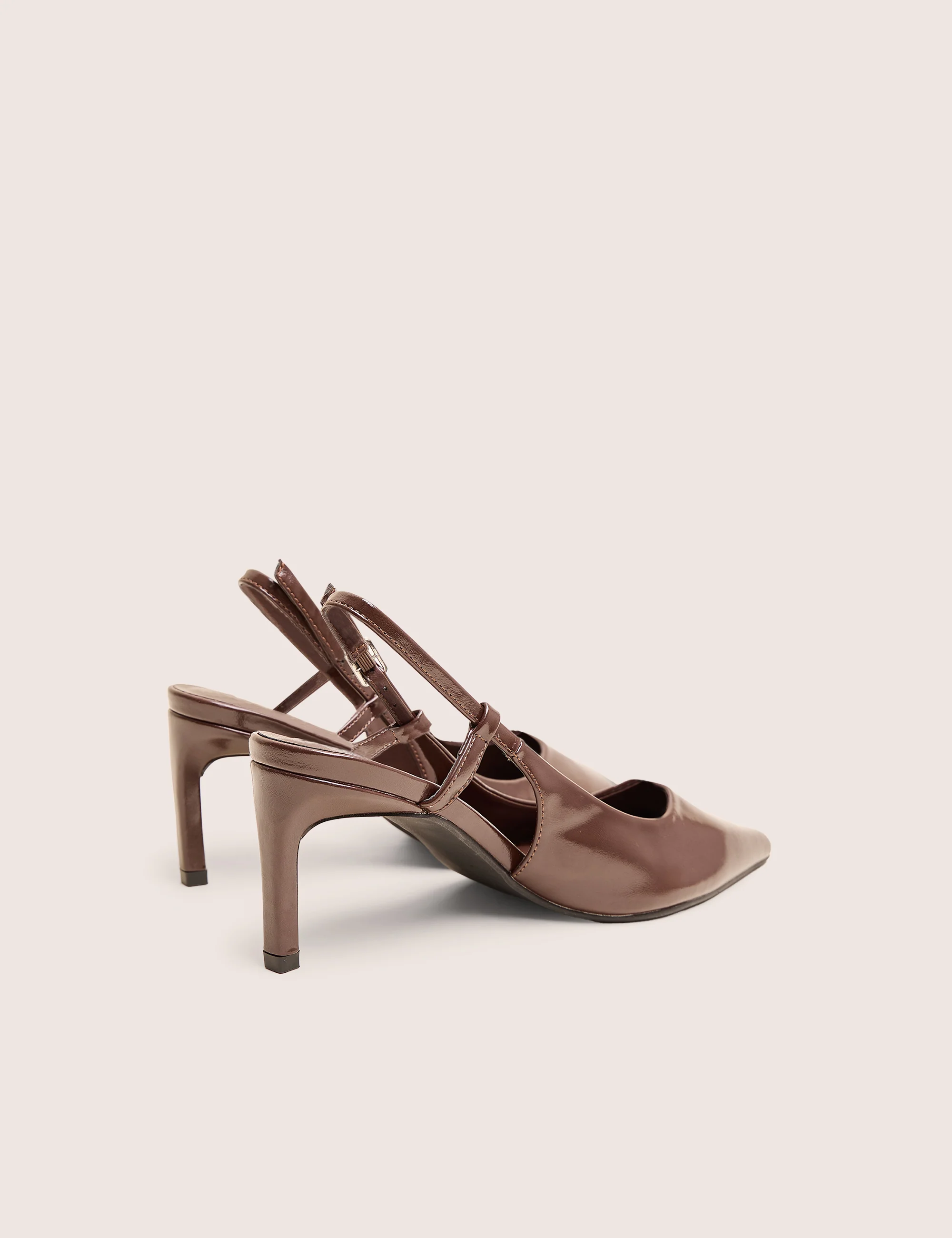 Salsa Chocolate Sling Back Pointed Toe Heels - Image 3