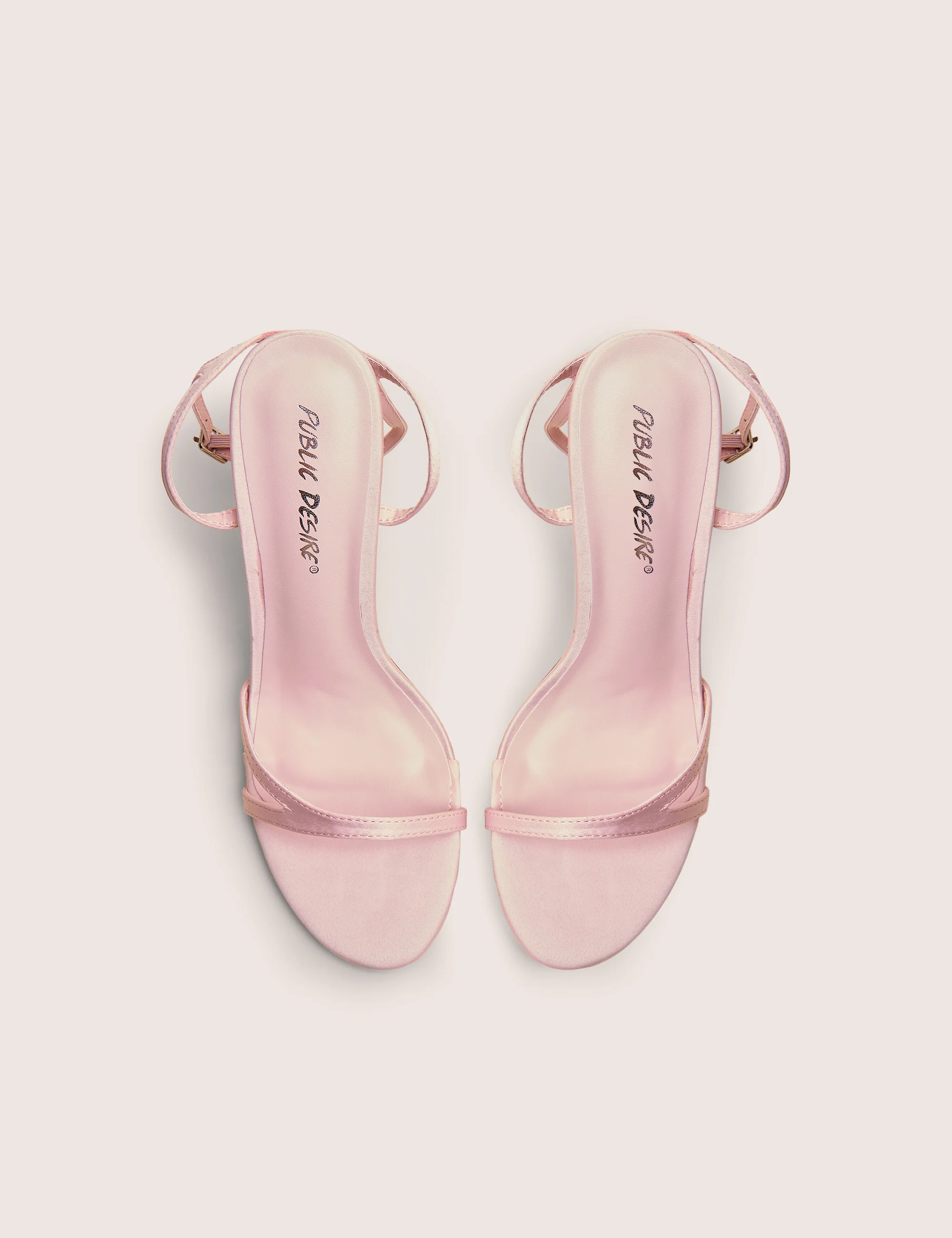 Samba Baby Pink Satin Strappy Barely There Stiletto High Heels - Image 2