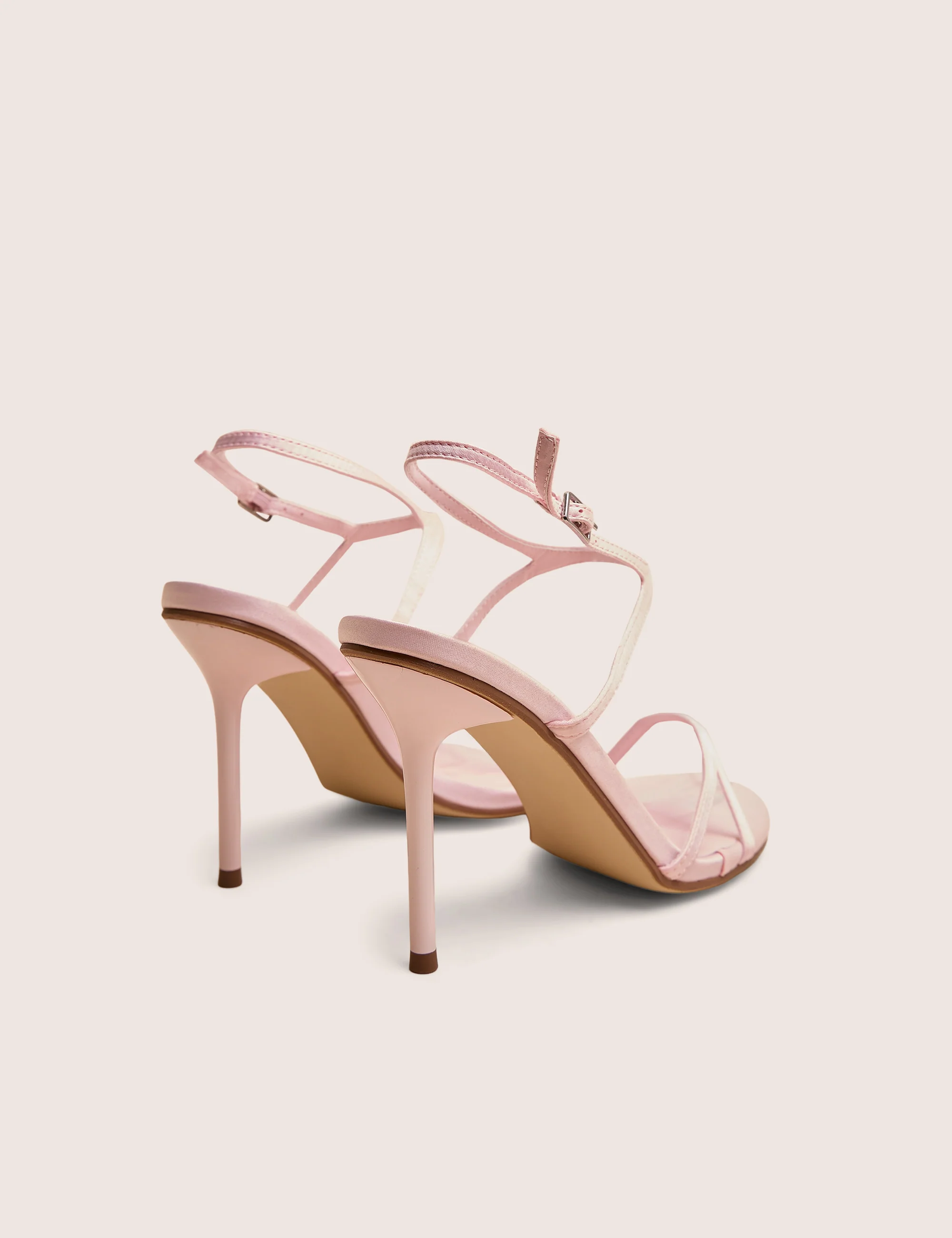 Samba Baby Pink Satin Strappy Barely There Stiletto High Heels - Image 3