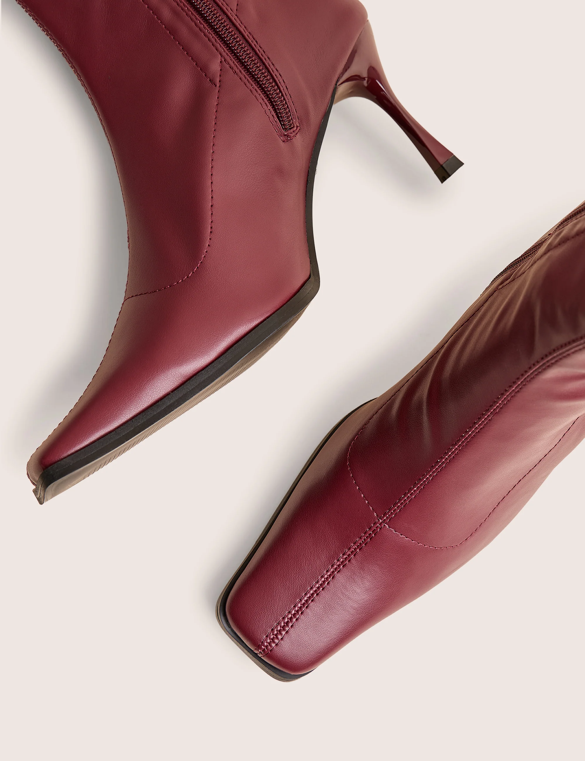 Scorpion Burgundy Mid Heel Sock Knee High Boots - Image 4