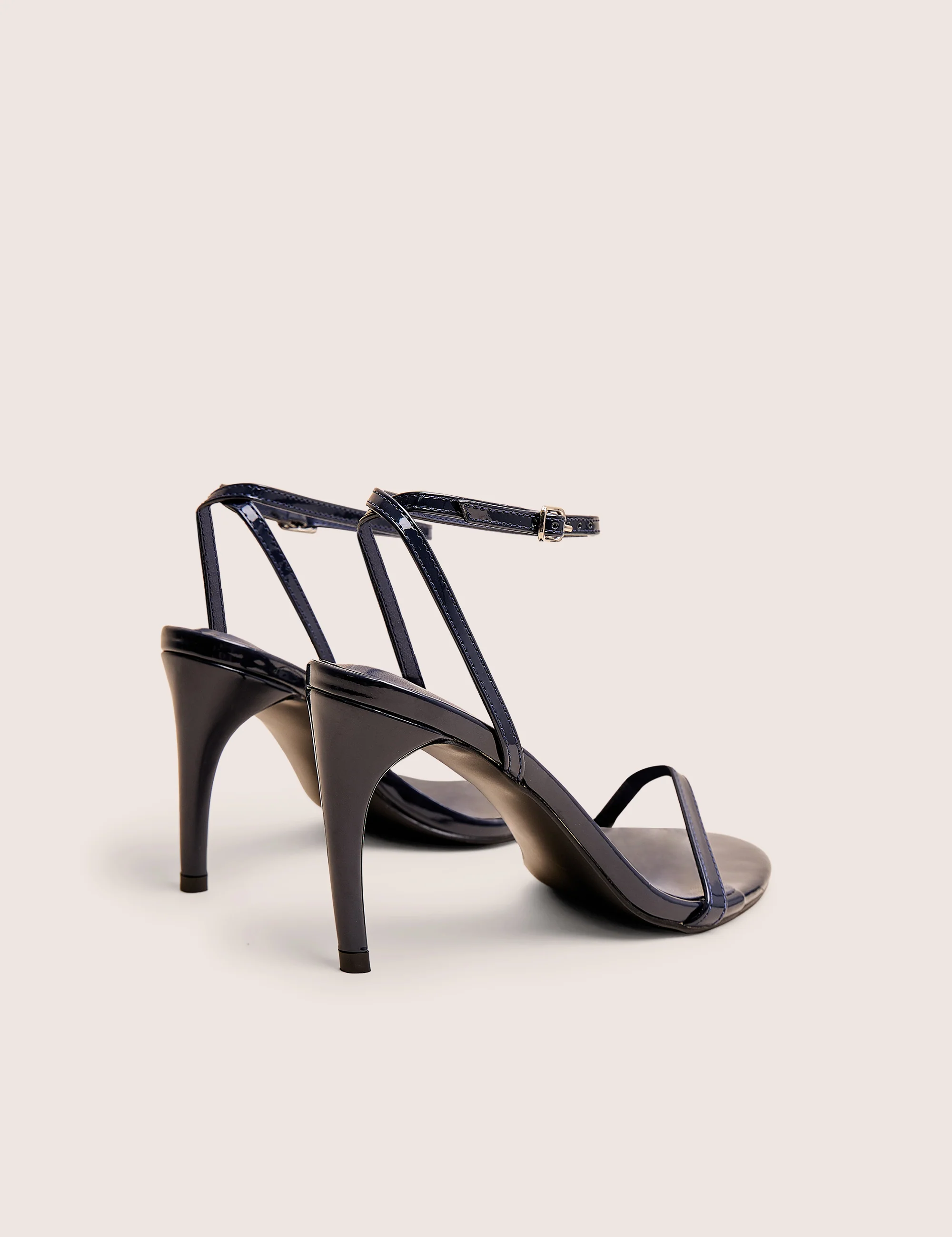 Selene Navy Patent Curved Heels Barely There - Image 3