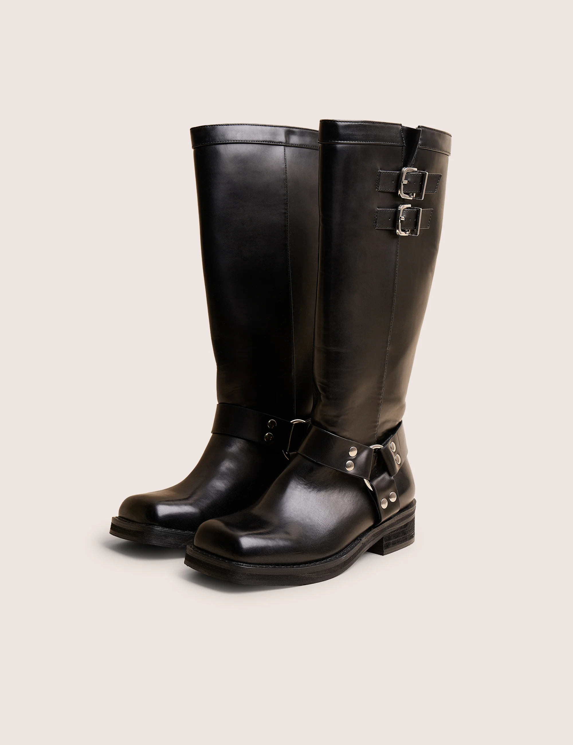 Sirius Black Vintage Buckle Knee Hight Flat Boots - Image 3