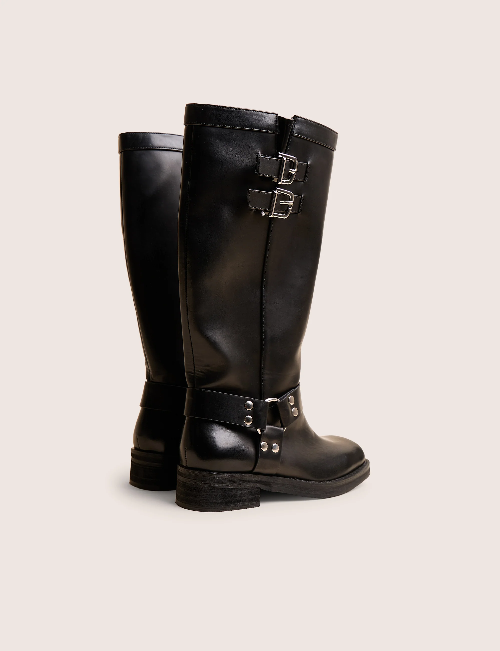 Sirius Black Vintage Buckle Knee Hight Flat Boots - Image 4