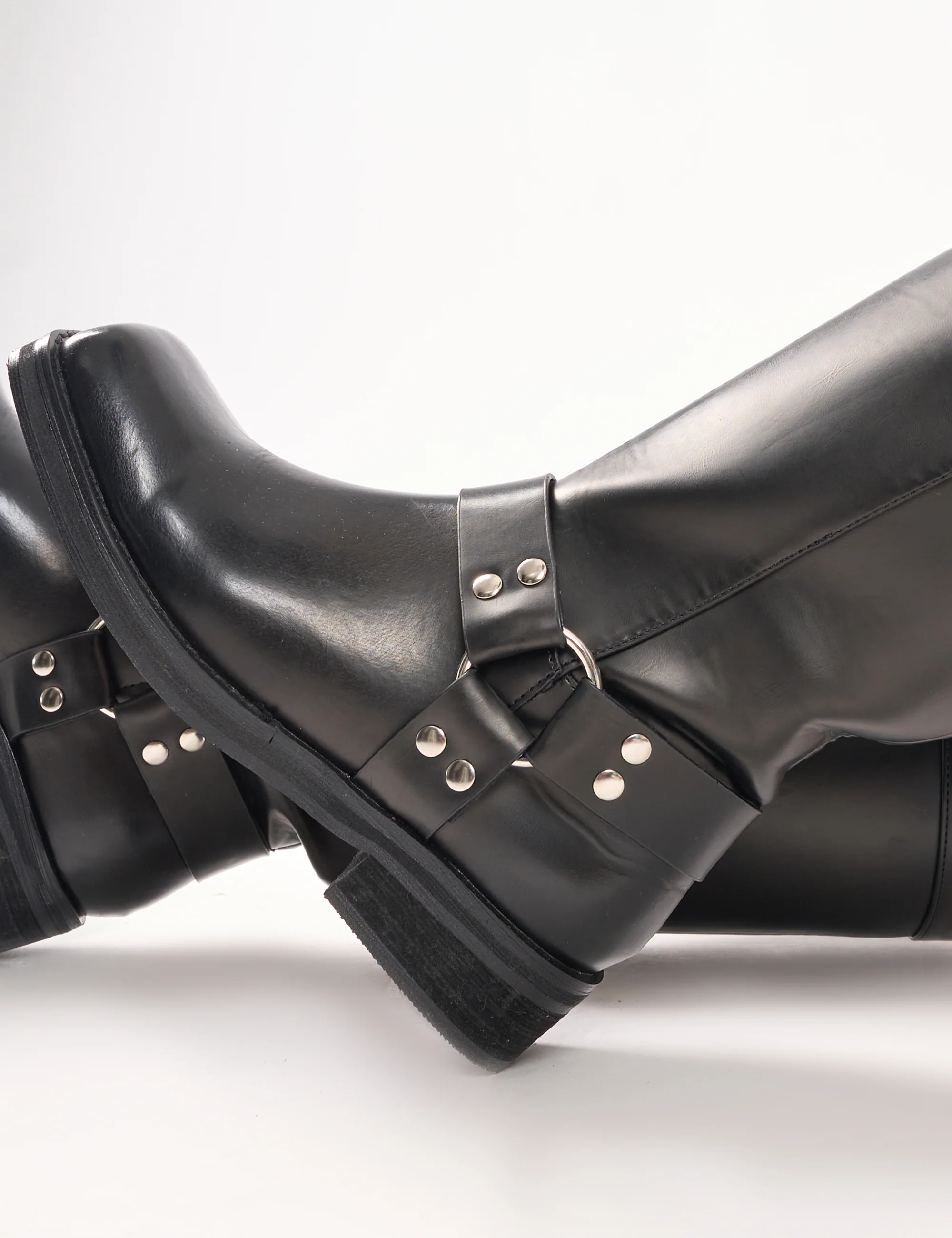 Sirius Black Vintage Buckle Knee Hight Flat Boots - Image 7
