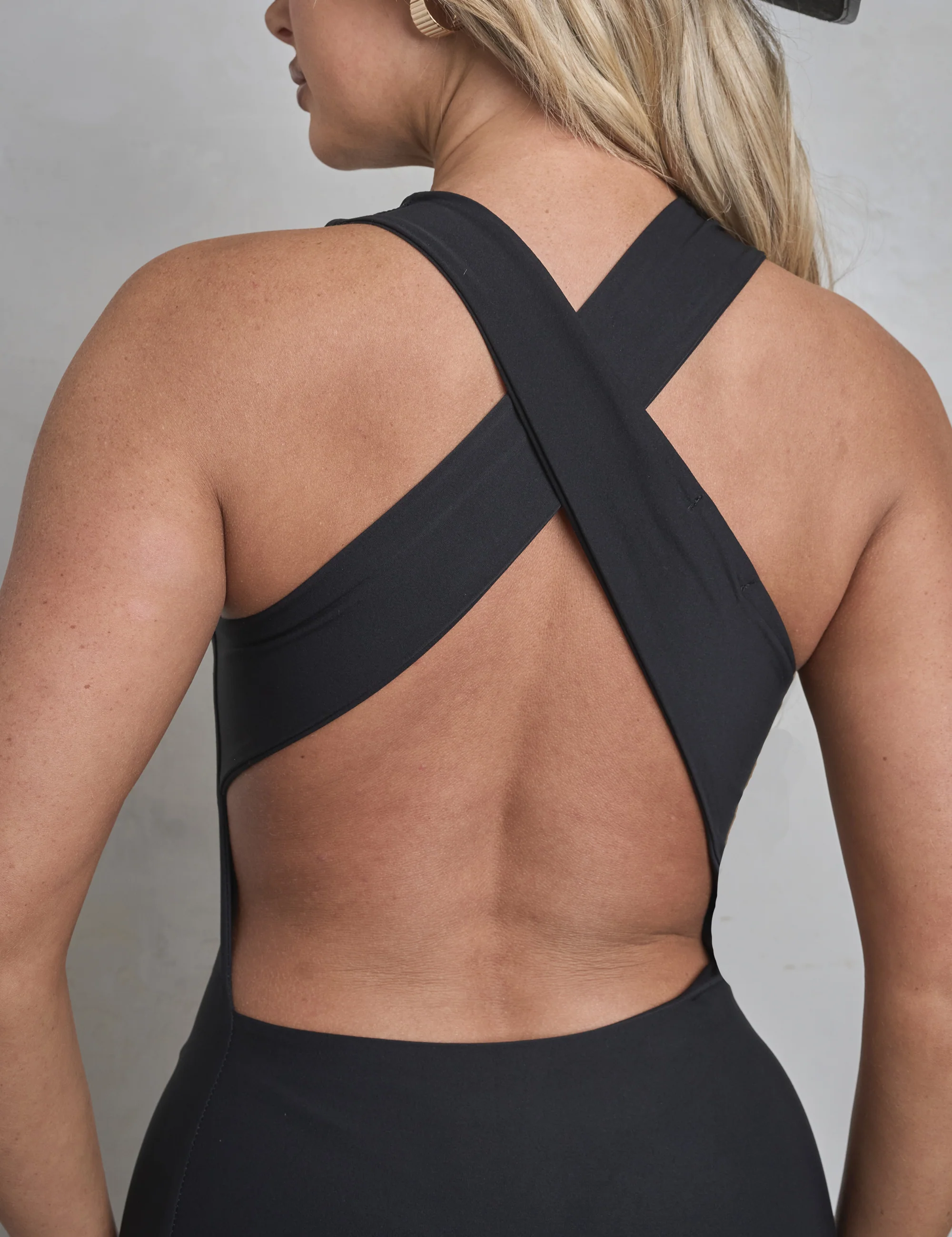 Cross Over Back Detail Luxe Slinky Maxi Dress Black - Image 10