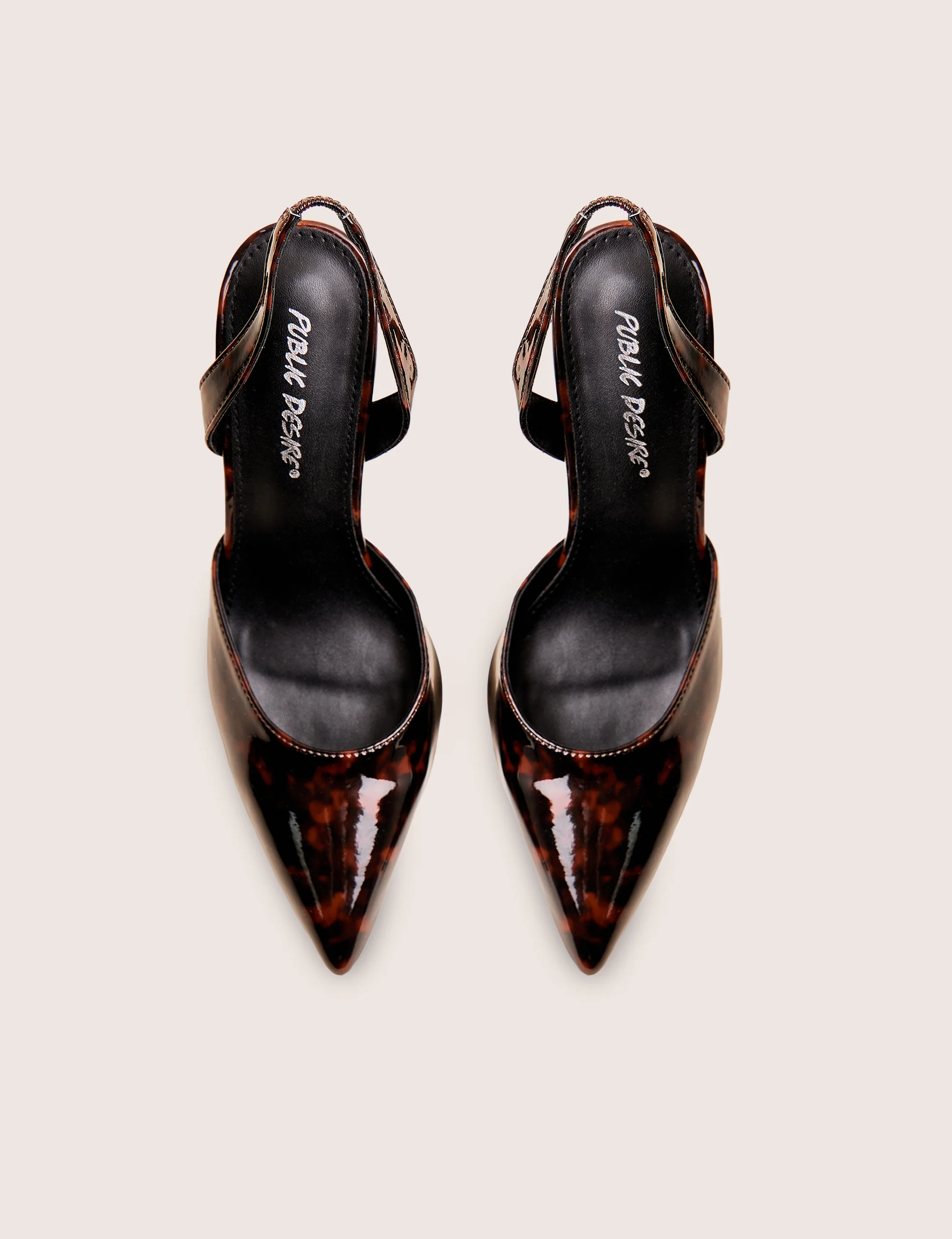 Slow Burn Amber Tortoise Sling Back Court Heels - Image 3