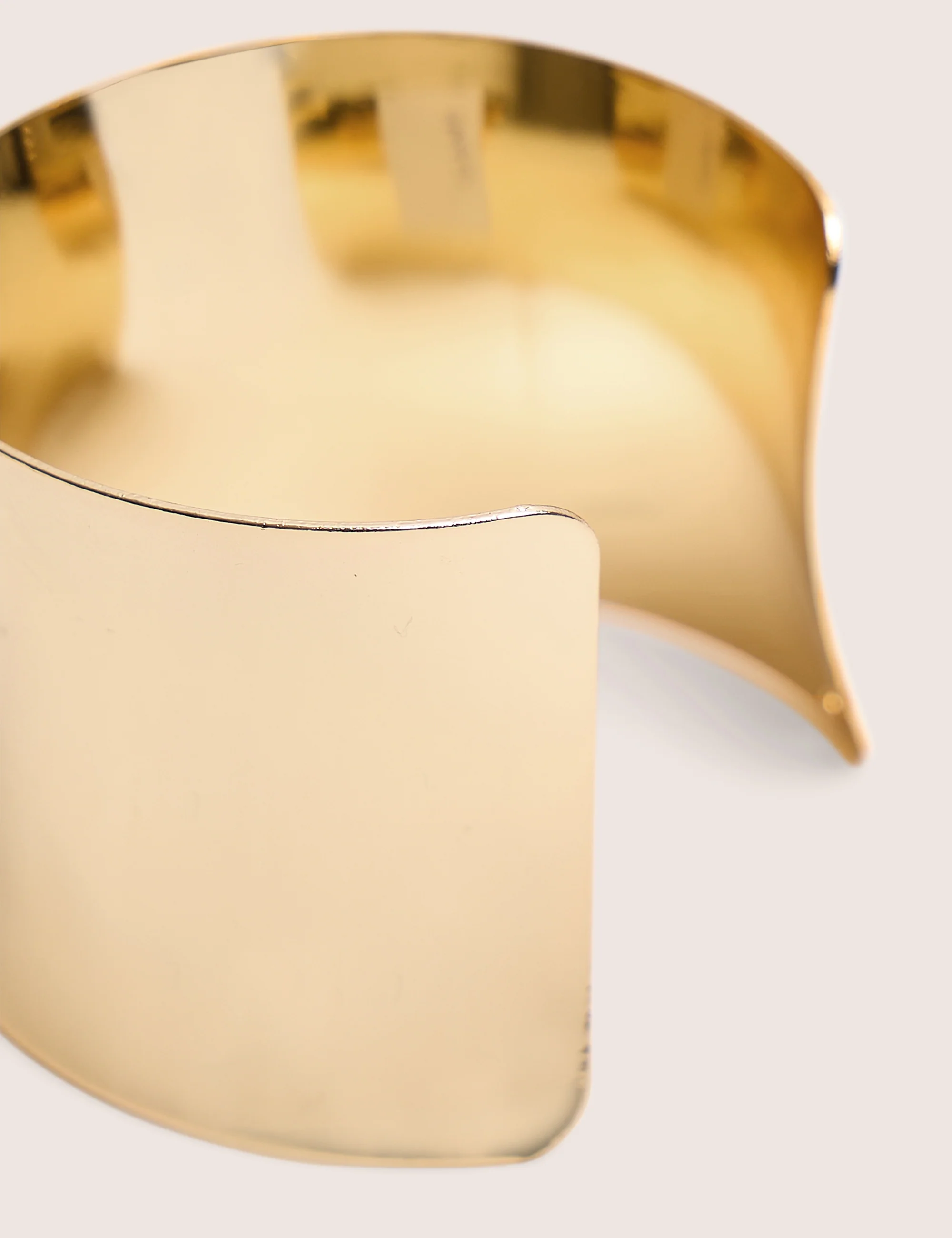 Smooth Wide Cuff Bracelet Gold - Image 3