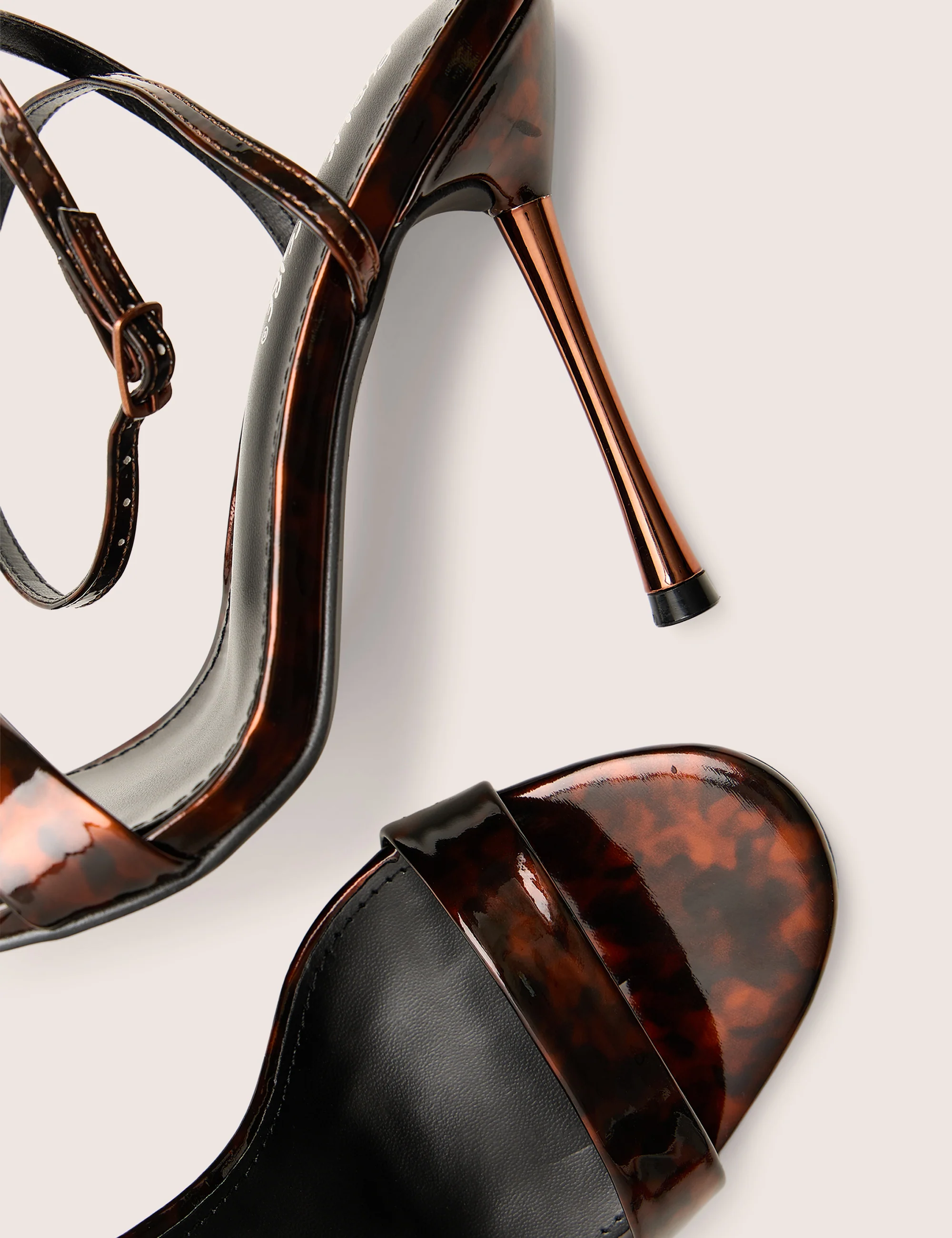 Soho Tortoise Print Barely There Strappy Stiletto Heels - Image 4
