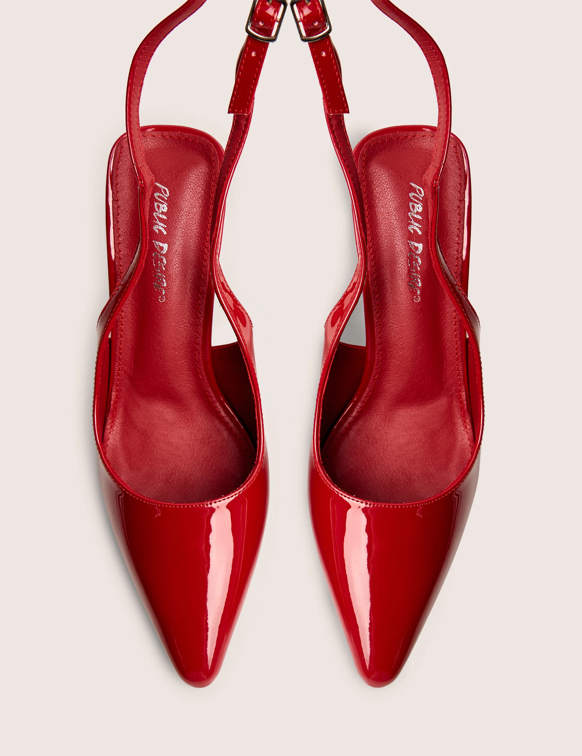 Sweet Talk Red Ankle Strap Court Heels - Image 2