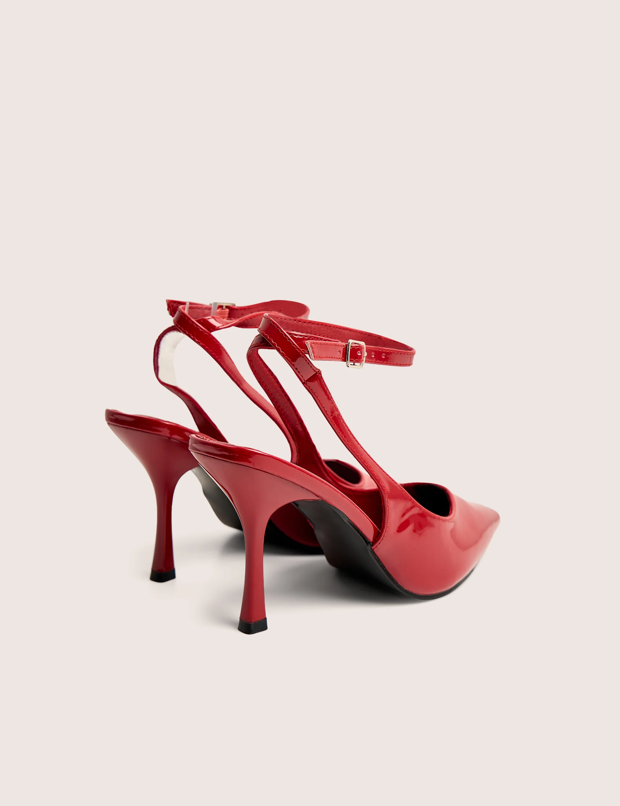 Sweet Talk Red Ankle Strap Court Heels - Image 3