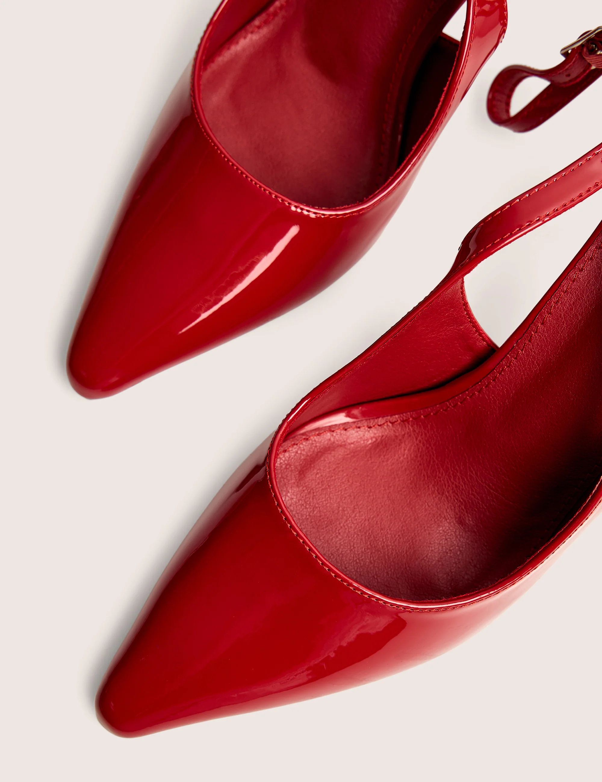 Sweet Talk Red Ankle Strap Court Heels - Image 4
