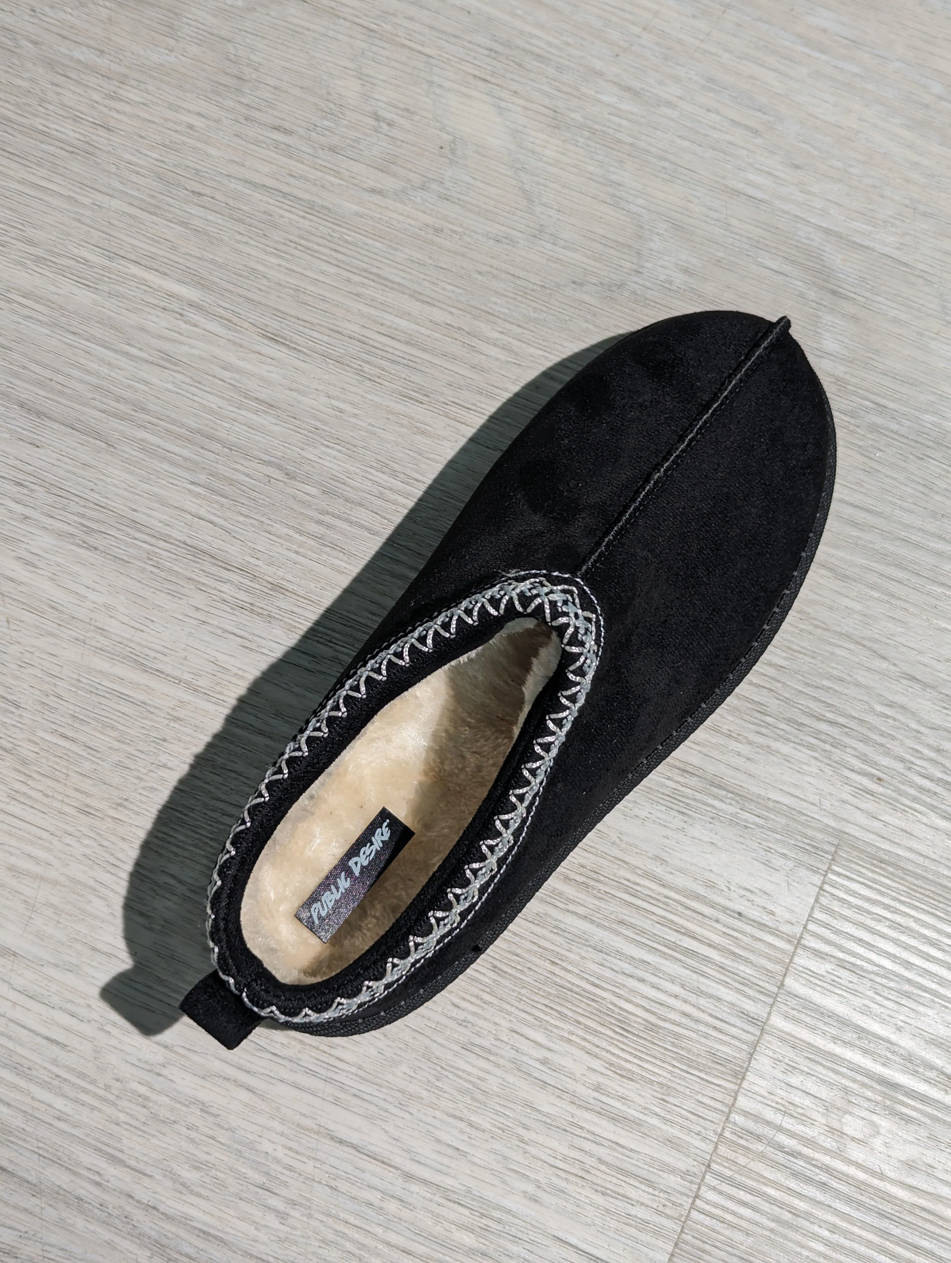 Tamsin Black Faux Suede Embroidered Slipper Boots - Image 4