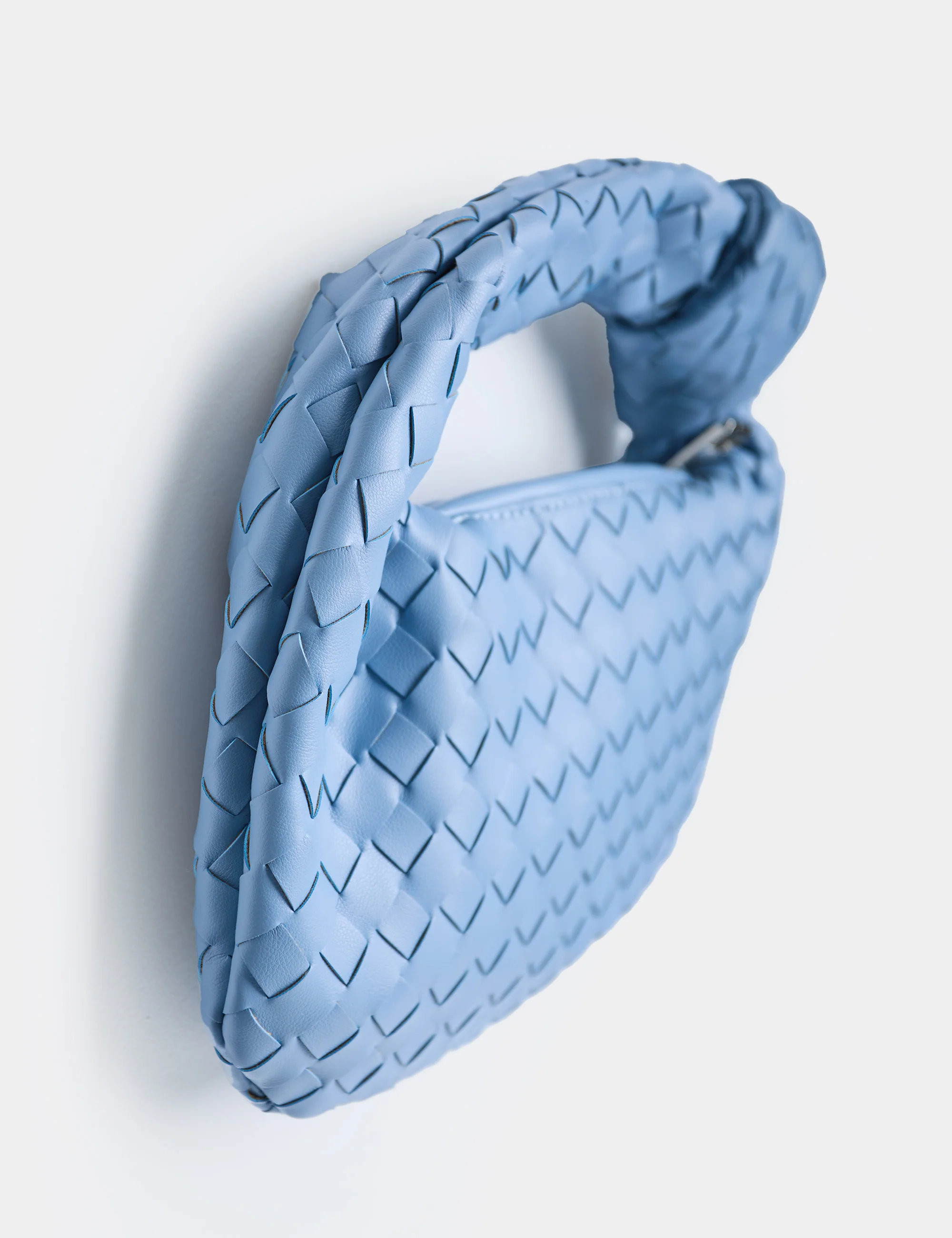 The Blame Baby Blue Woven Pu Knot Detail Mini Pu Bag - Image 3