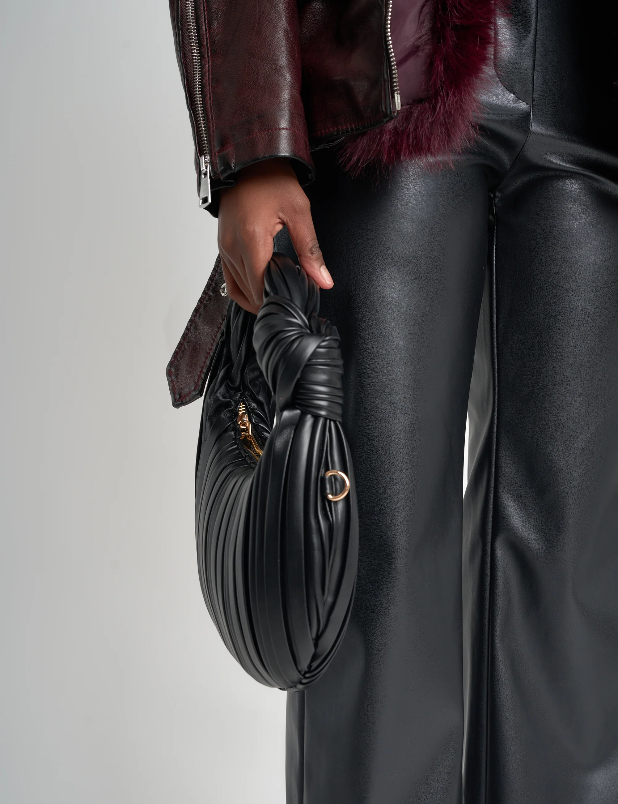 The Emily Black Pleated Bag - Image 3