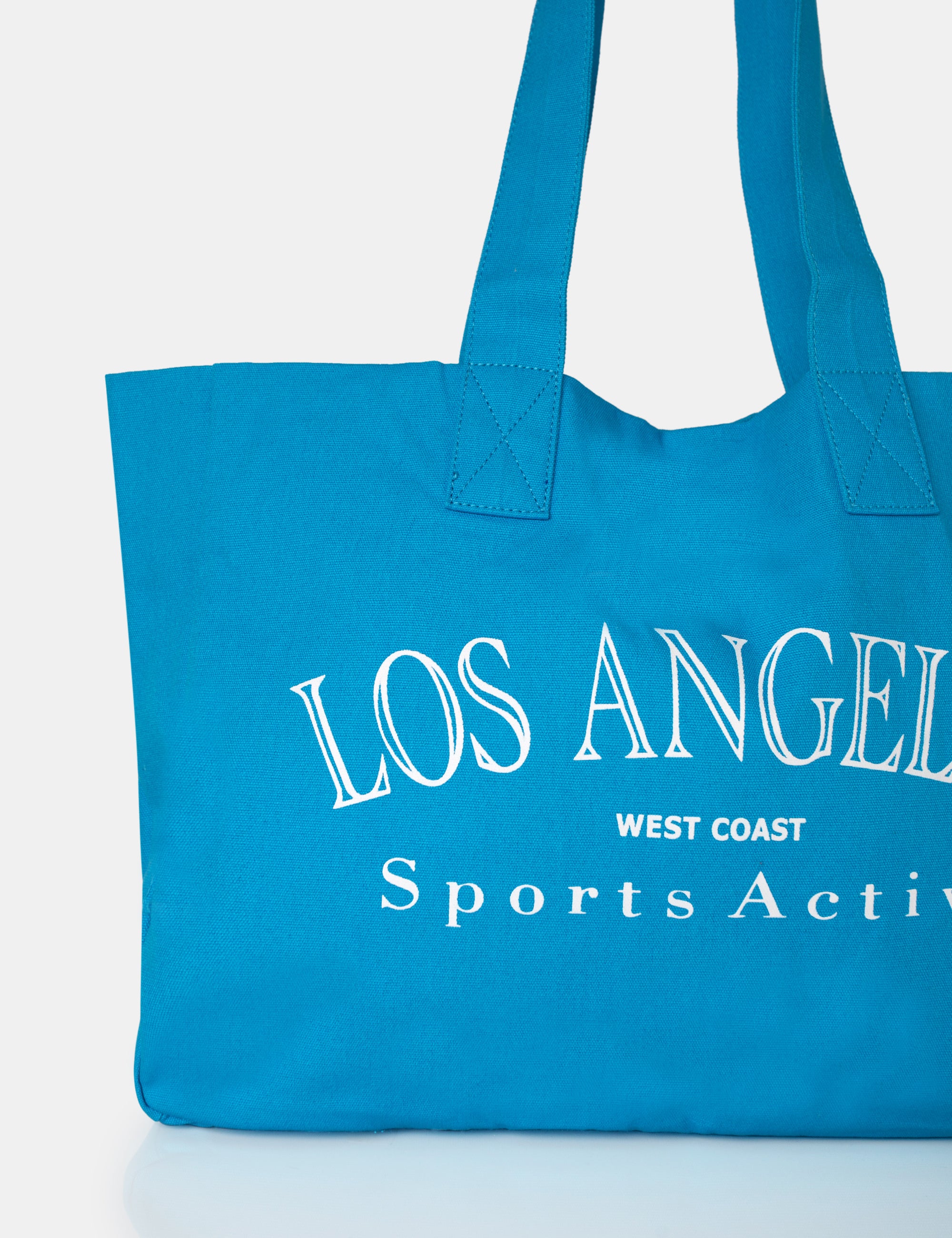 The LA Overiszed Blue Canvas Tote Bag - Image 2