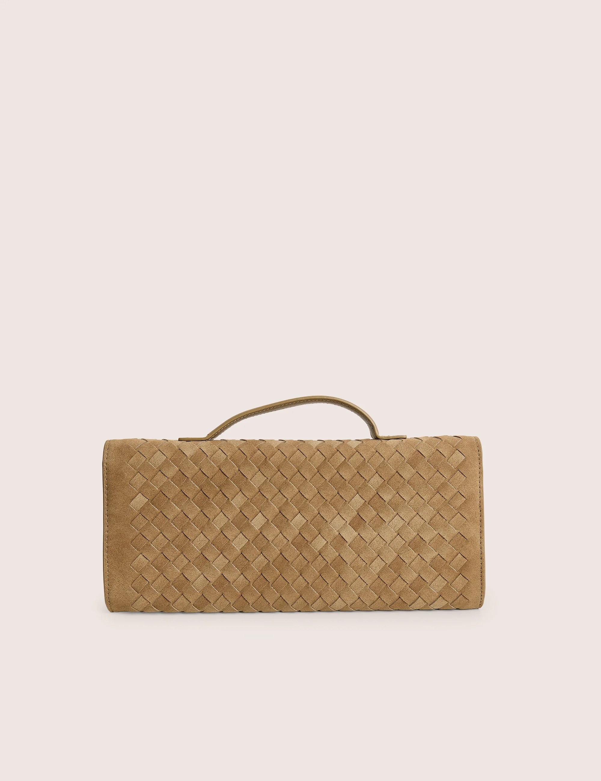 The Rose Stone Suedette Weave Rectangle Clutch Bag - Image 3