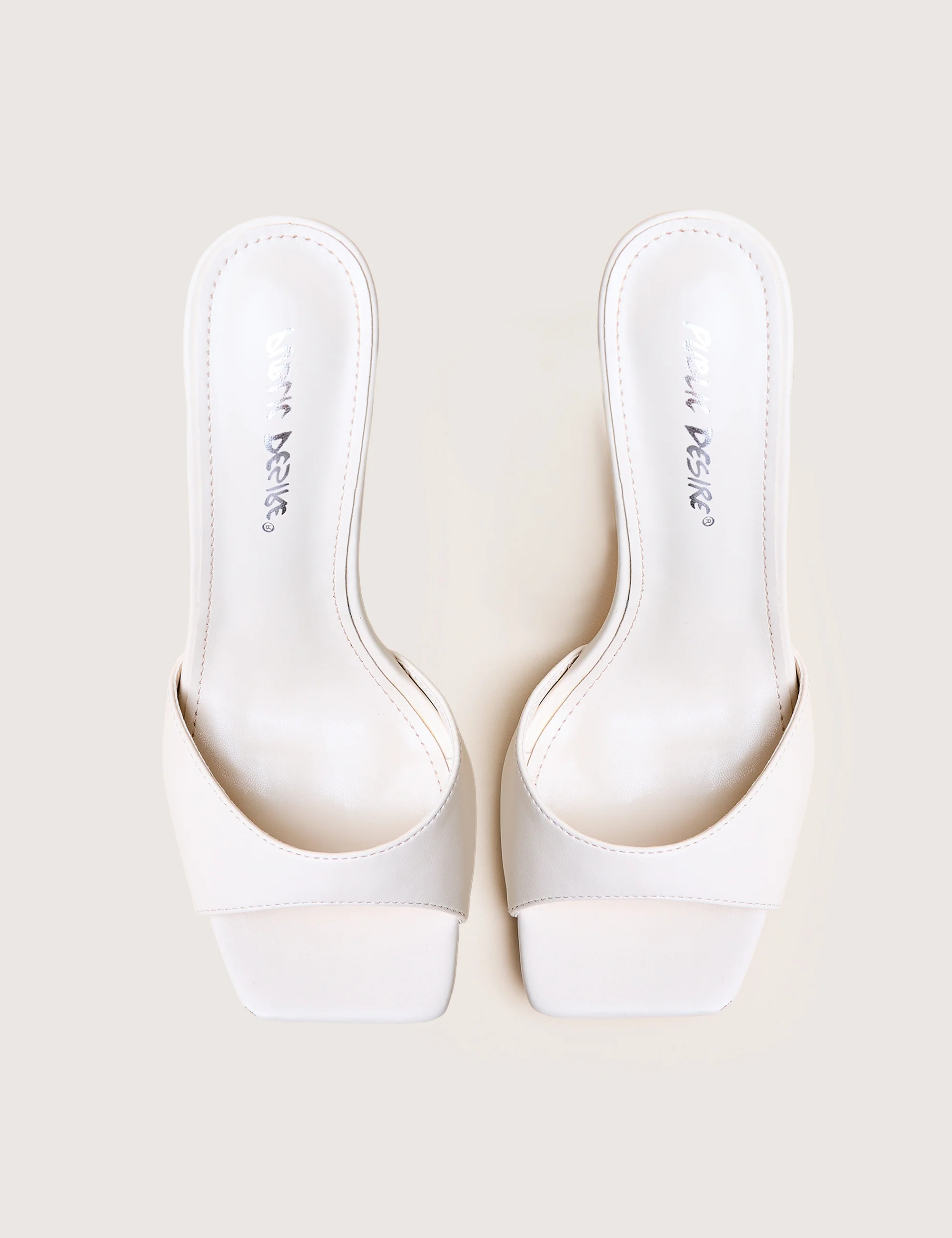 Vain Cream & Gold Pu Barley There Pencil Stiletto High Heels - Image 2