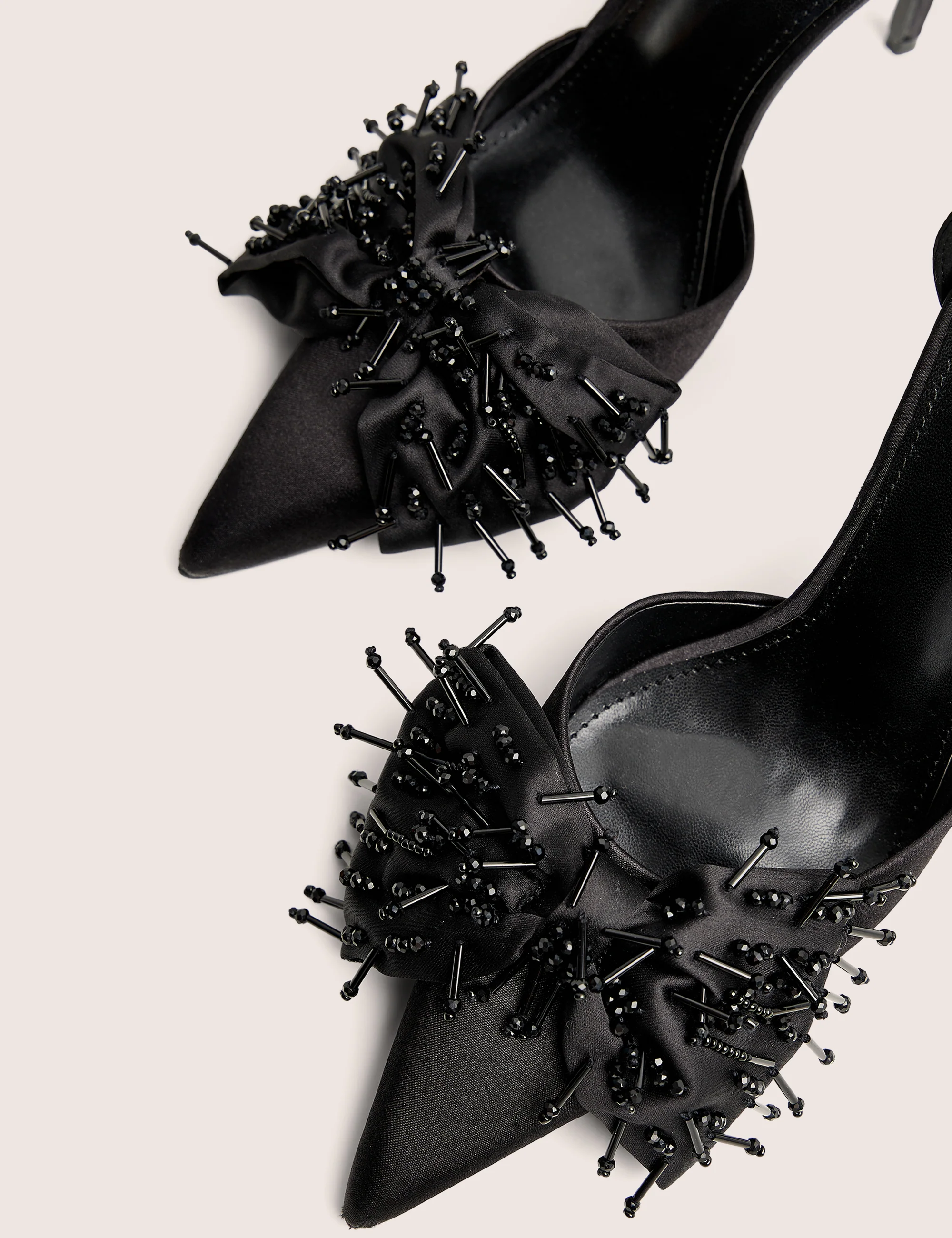 Verde Black Ankle Strap Bow Detail High Heels - Image 6