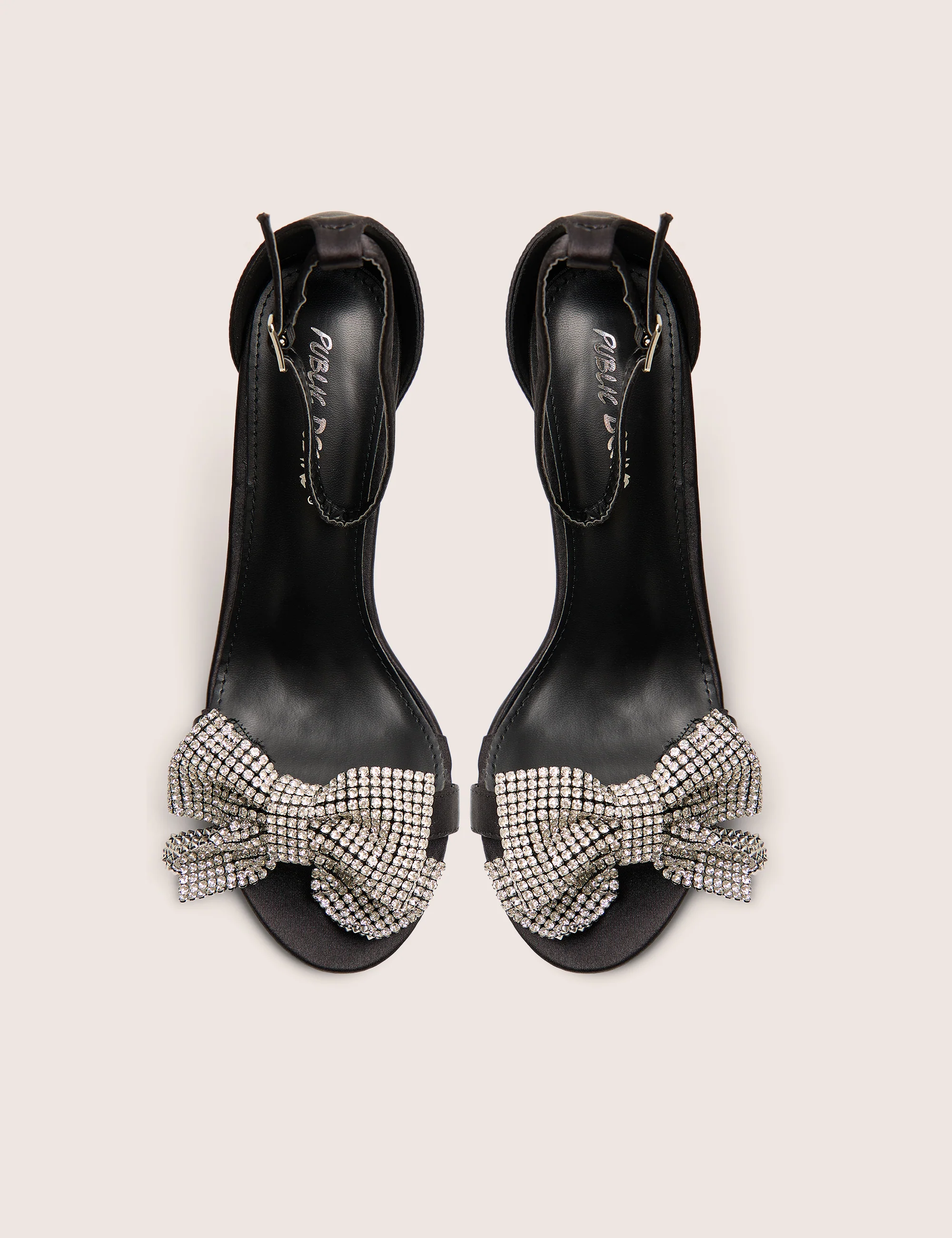 Vermillion Black Bow Detail Round Toe Stiletto Heels - Image 4
