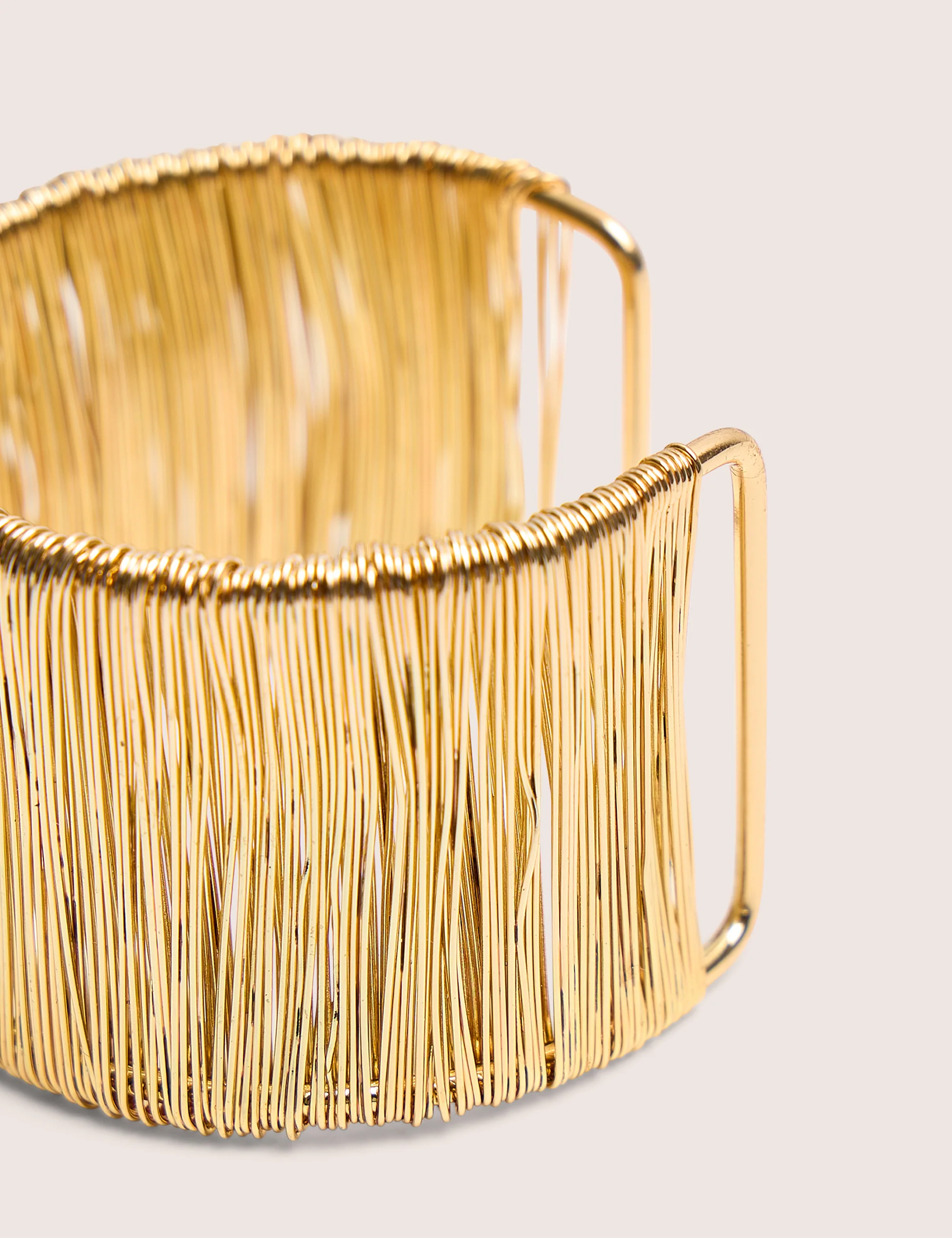 Wire Detail Open Cuff Bracelet Gold - Image 3