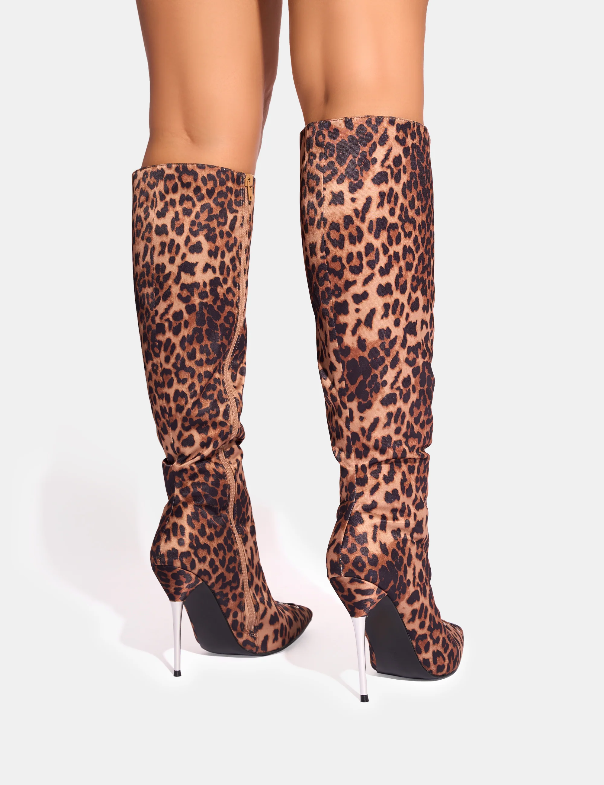 Witchcraft Leopard Lace Up Knee High Boots - Image 7