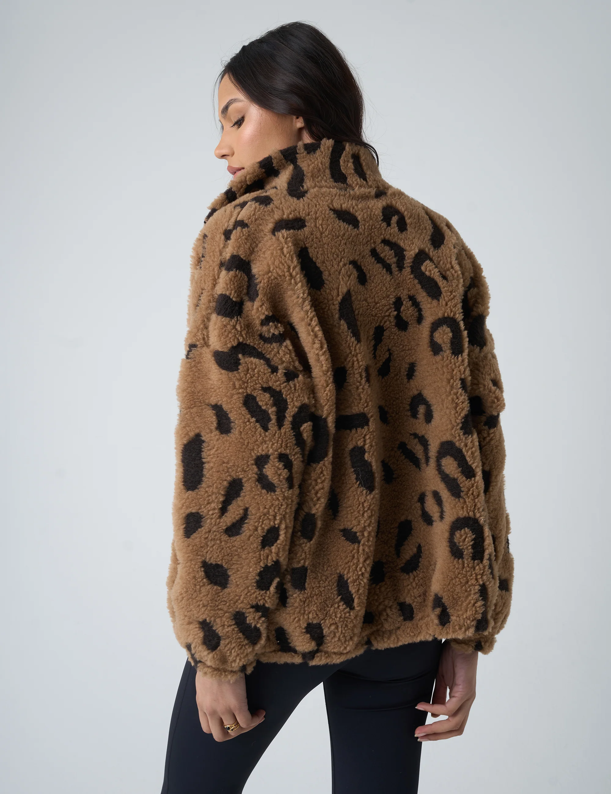 Zip Up Fleece Jacket Leopard - Image 5